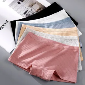 Comfy Ribbed Boyshorts - Breathable Cotton/Spandex Blend