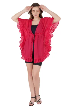 Coral Candy Kaftan Swim Cover-Up Beach Dress