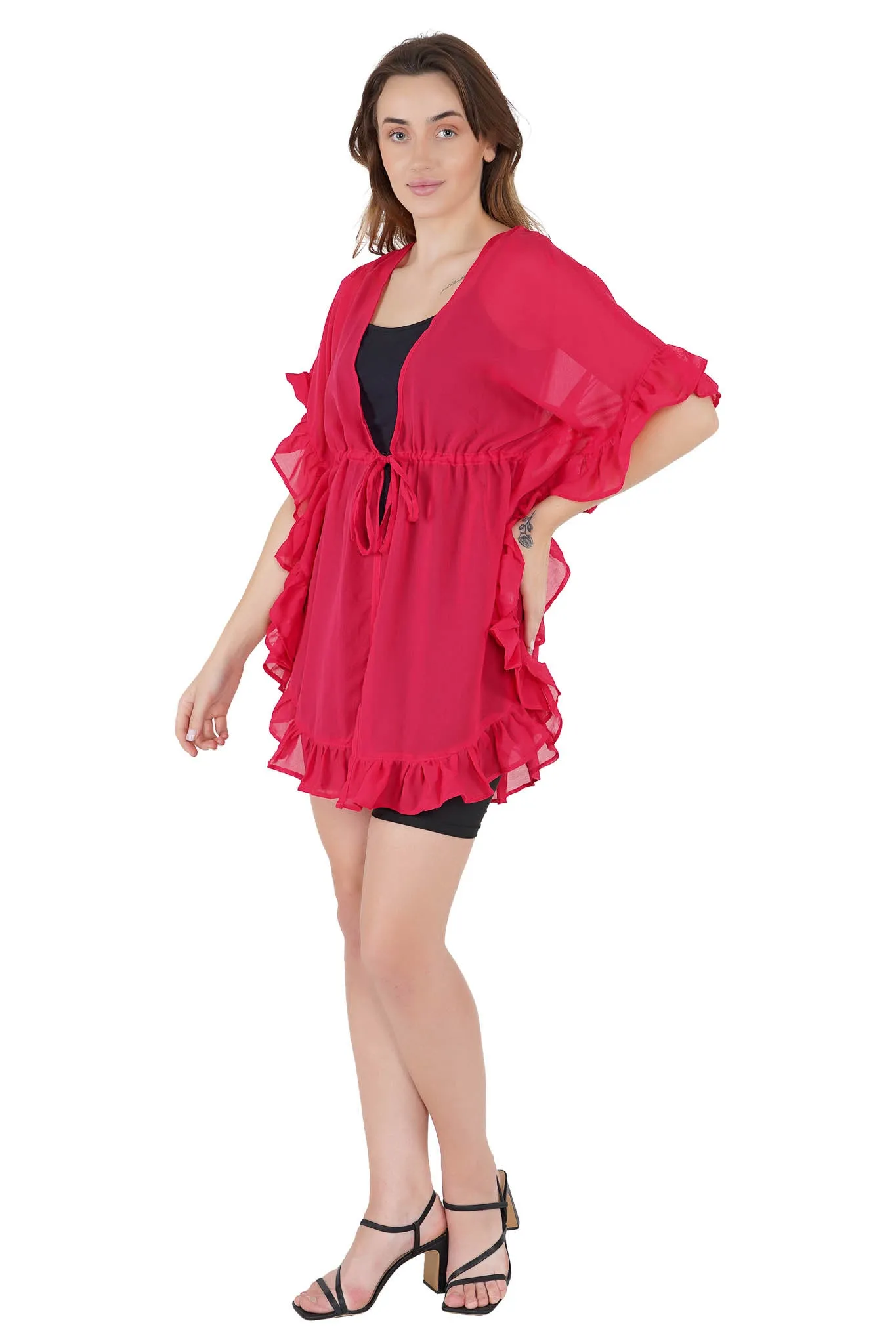 Coral Candy Kaftan Swim Cover-Up Beach Dress