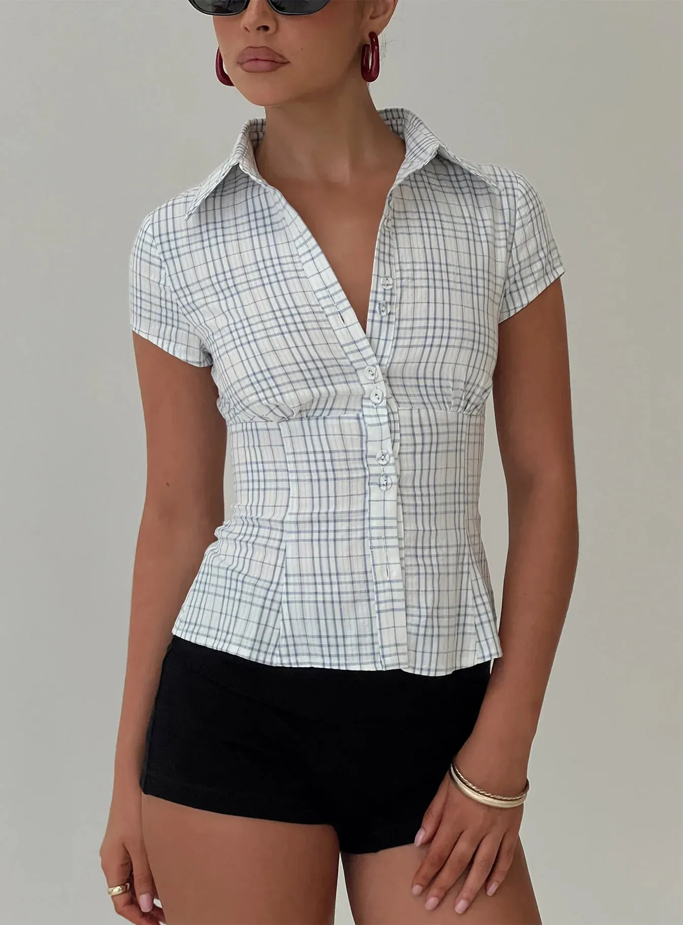 Cottesloe Blouse Top | Pink Check