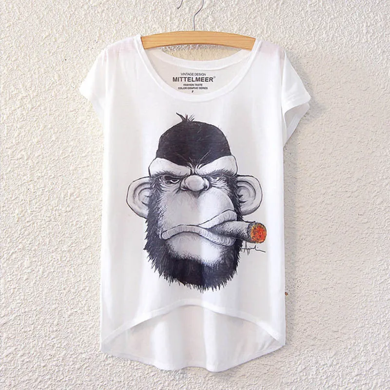 Cotton cropped t Shirt Women Short Sleeve t-shirts o-neck Causal loose Magic Unicorn T Shirt Summer top for women