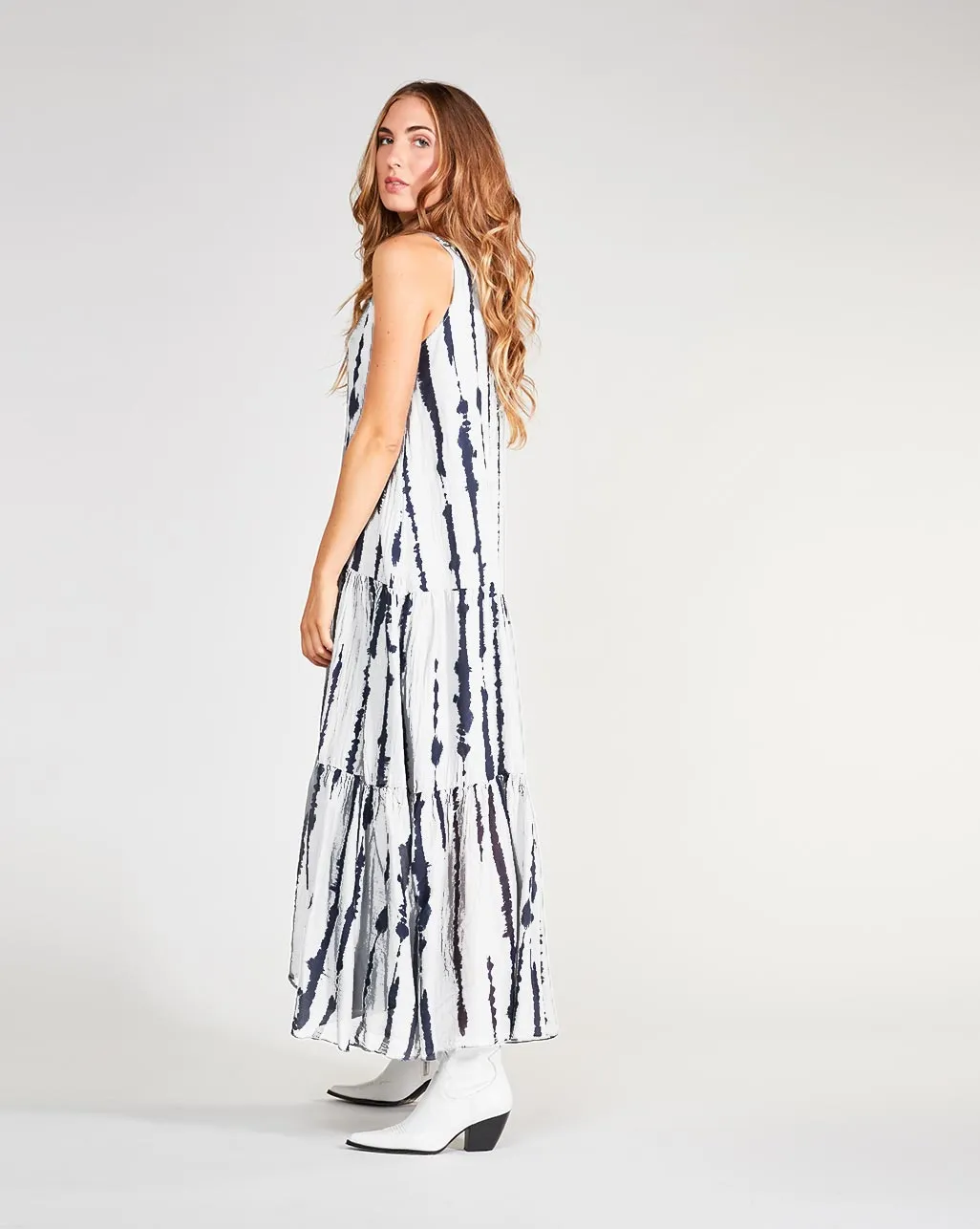 Cotton Silk Printed Tank Dress