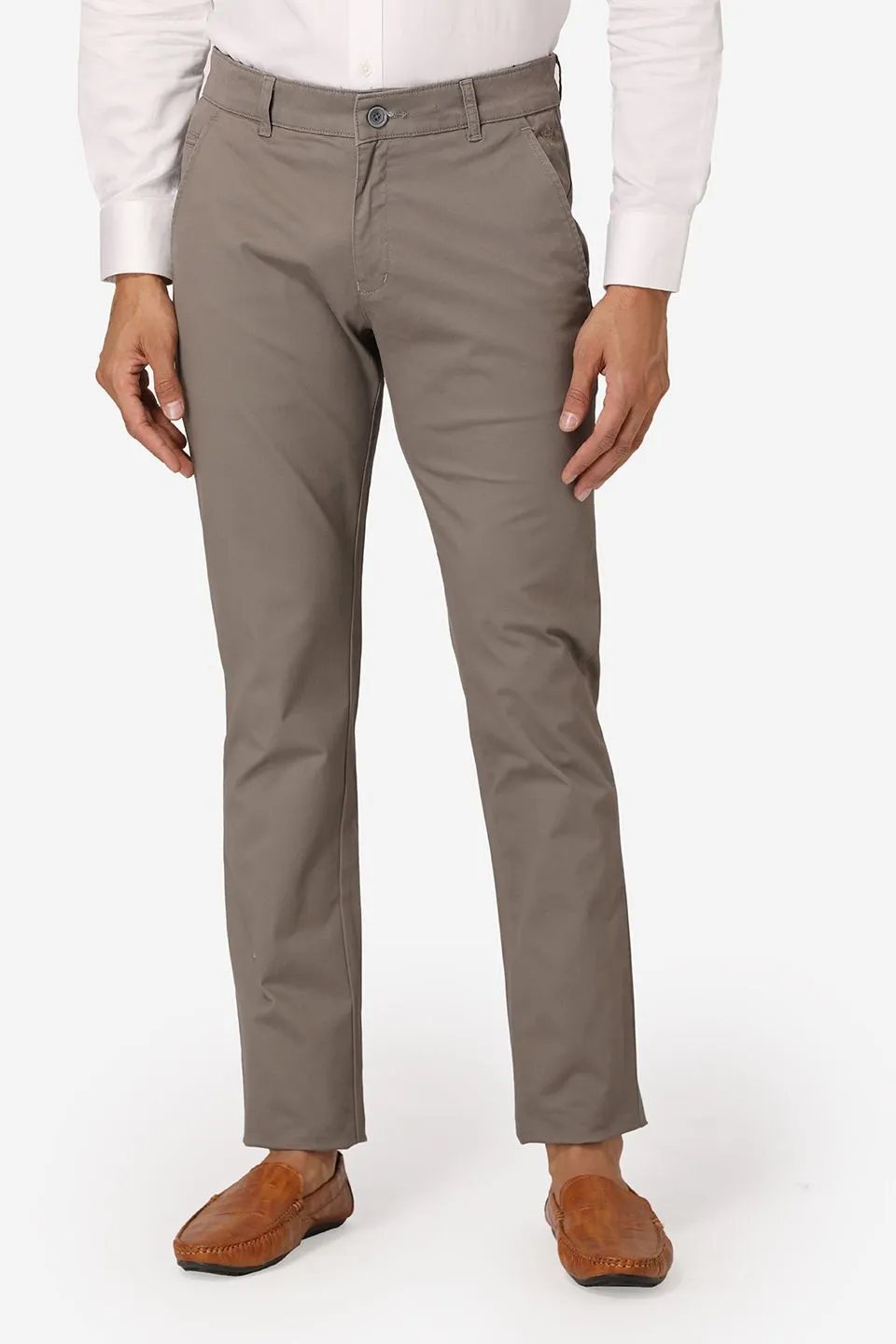 Cotton Twill Grey Chinos