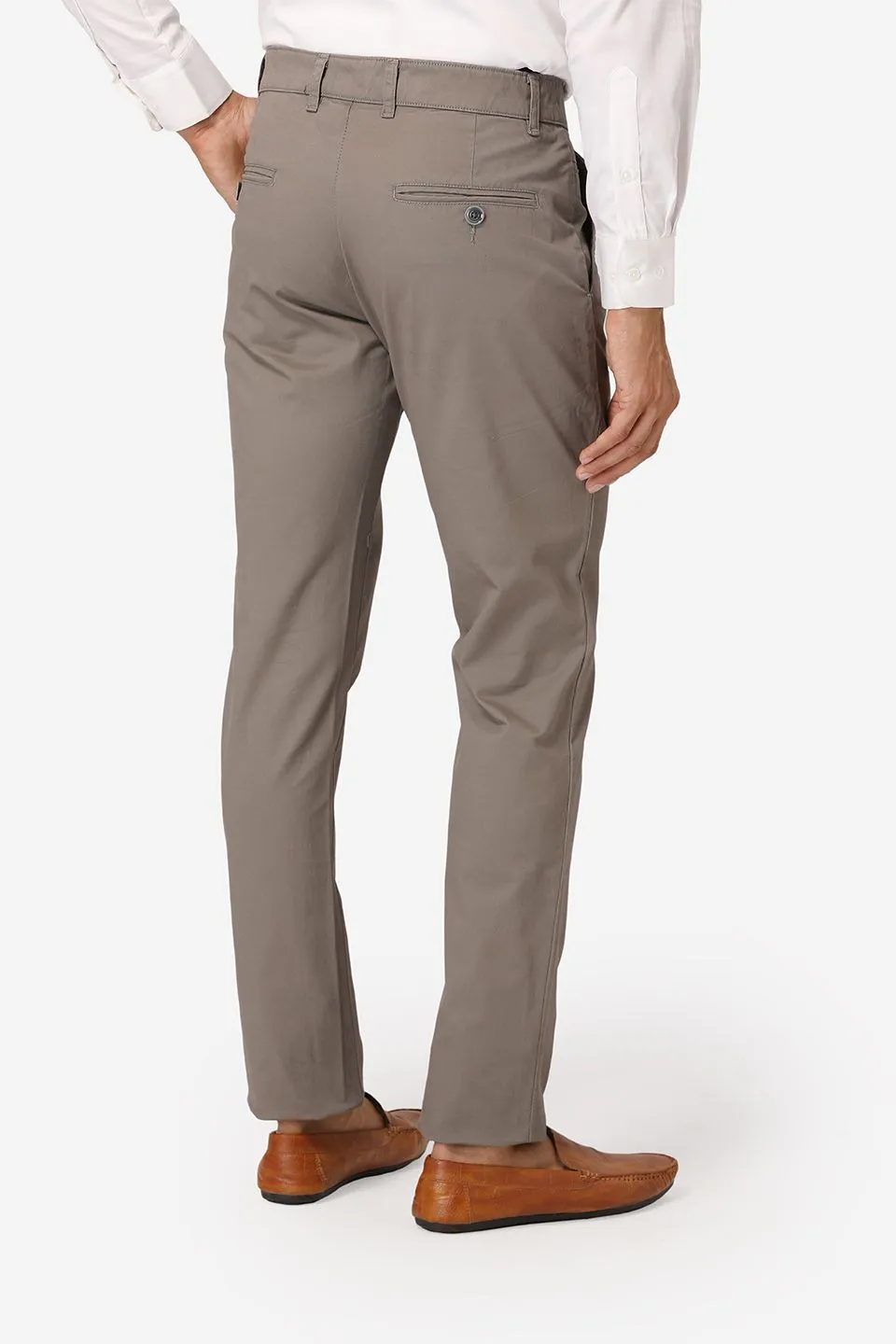 Cotton Twill Grey Chinos