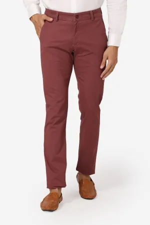Cotton Twill Maroon Chinos