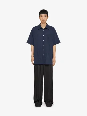 Cotton Voile Blue Shirt With Stripes