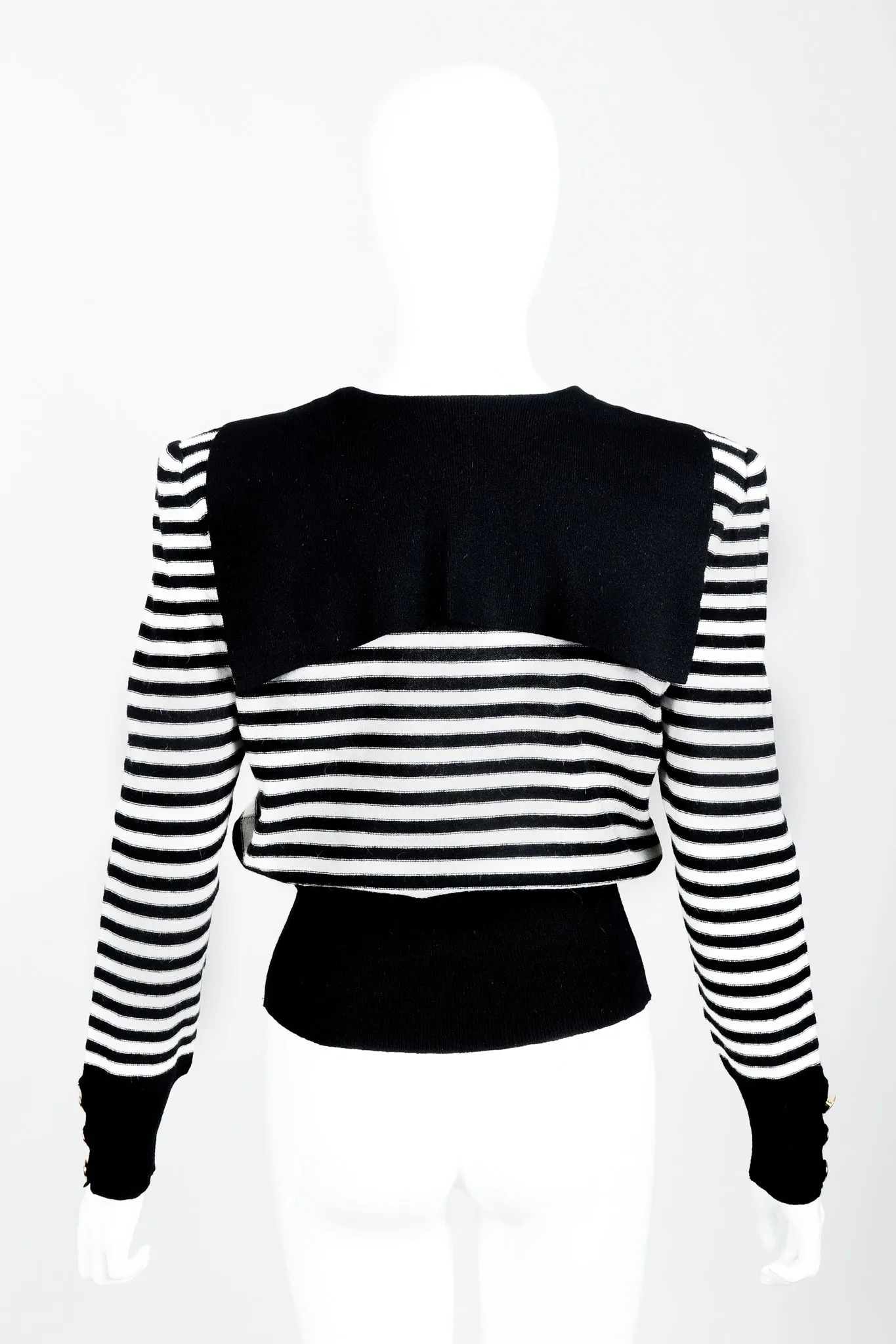 Cream Stripe Knit Sailor Sweater
