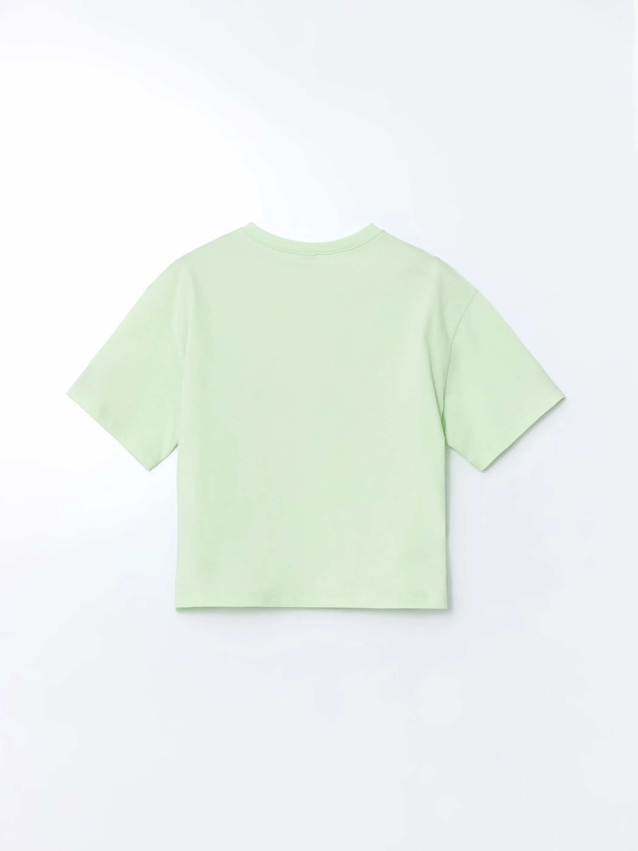 Crew Neck Girls Crop T-Shirt