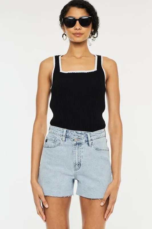 Cross Over Denim Shorts