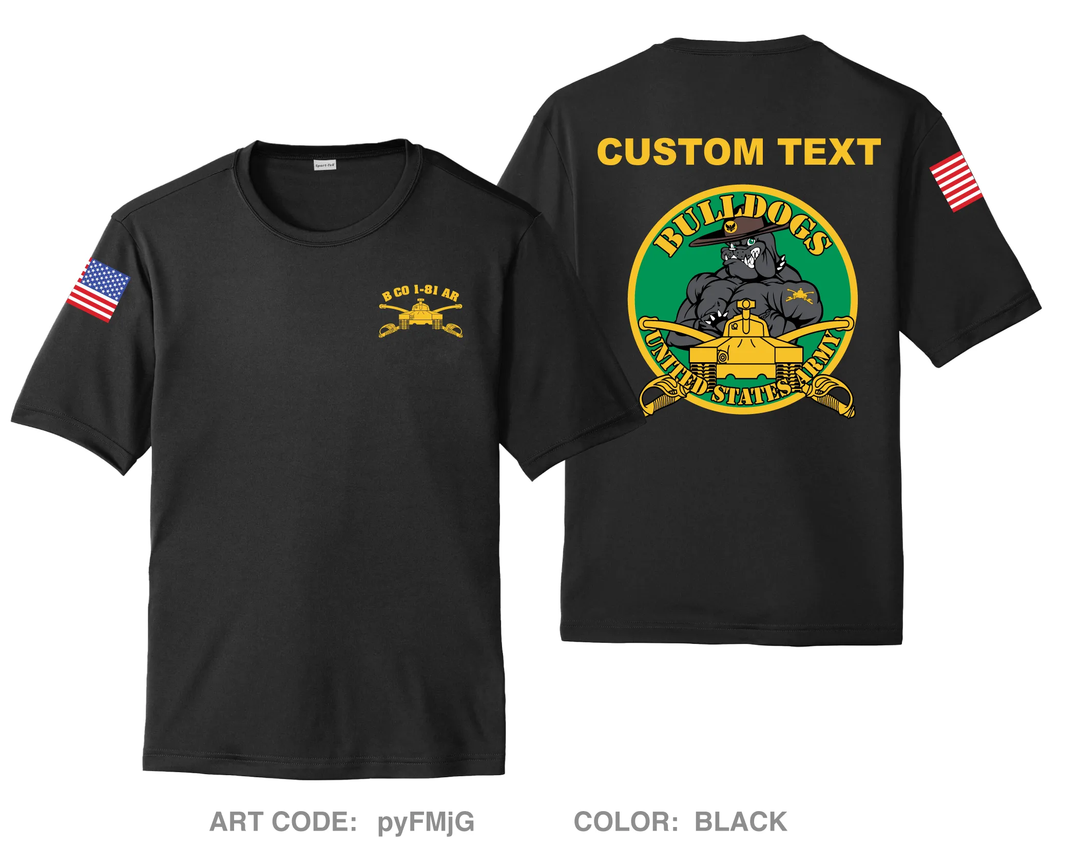 CUSTOM B Co, 1-81 AR BN, 194TH AR BDE Hi-Tech Performance Unisex SS Tee - pyFMjG