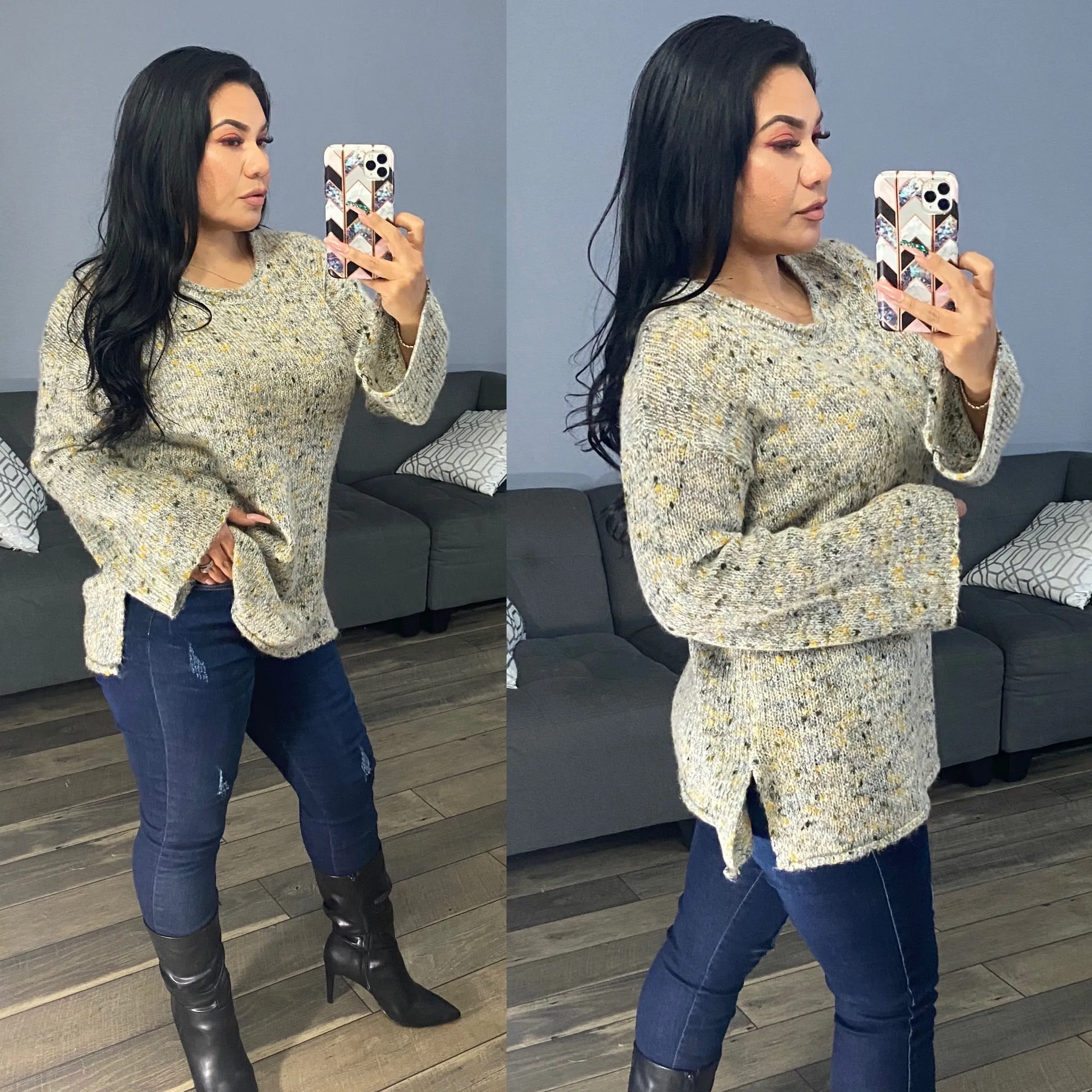 Dakota Dots Sweater- Yellow