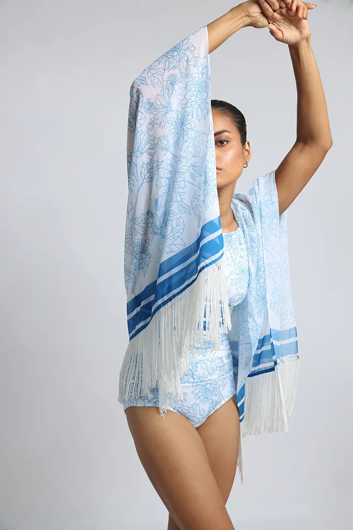 Dalia Dreams – Floral Fringed Shrug