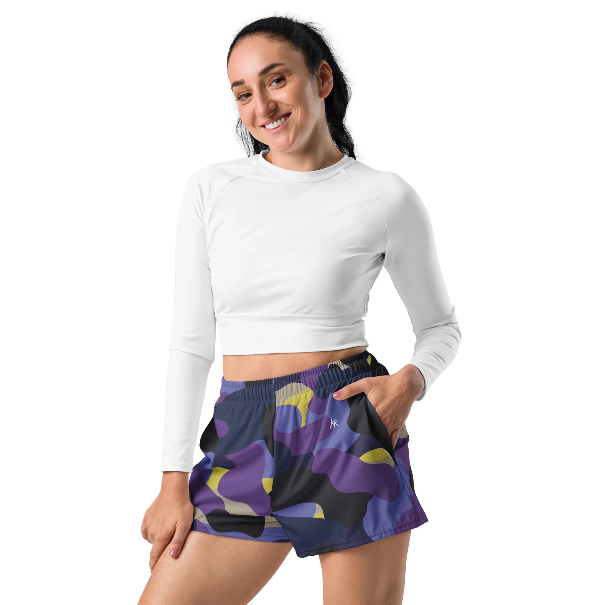 Dark Purple Camo Athletic Shorts