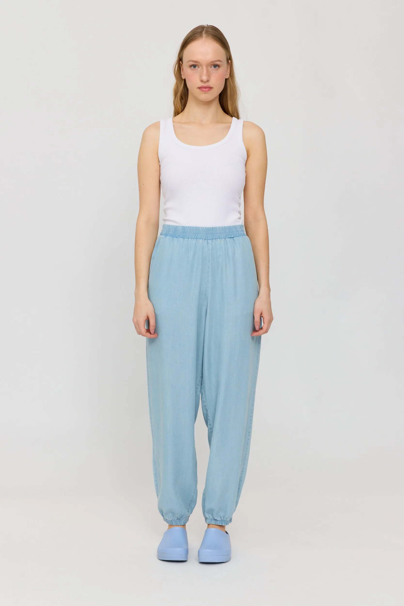 Denim Parachute Pants