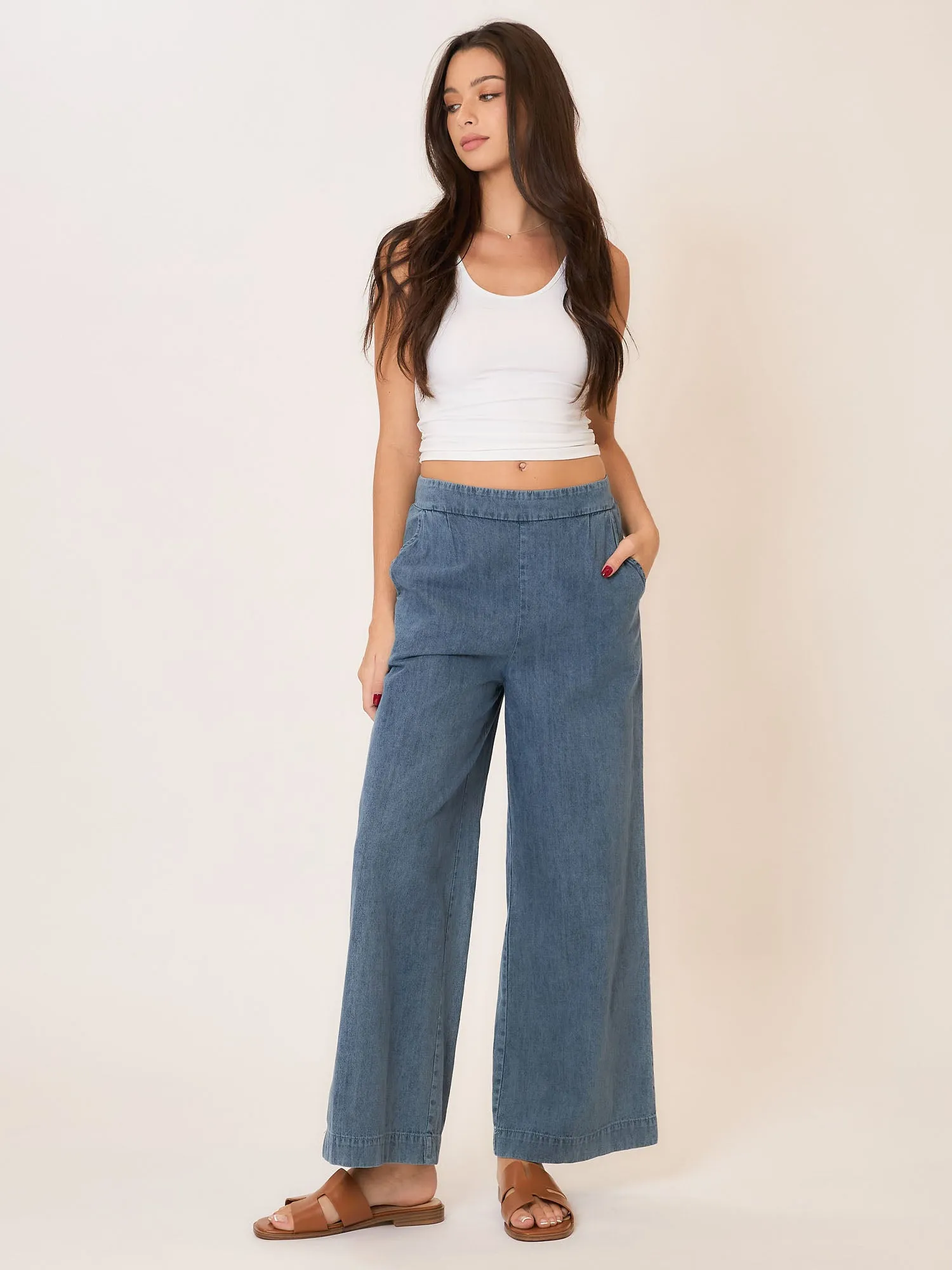 Denim Wide Leg Pant