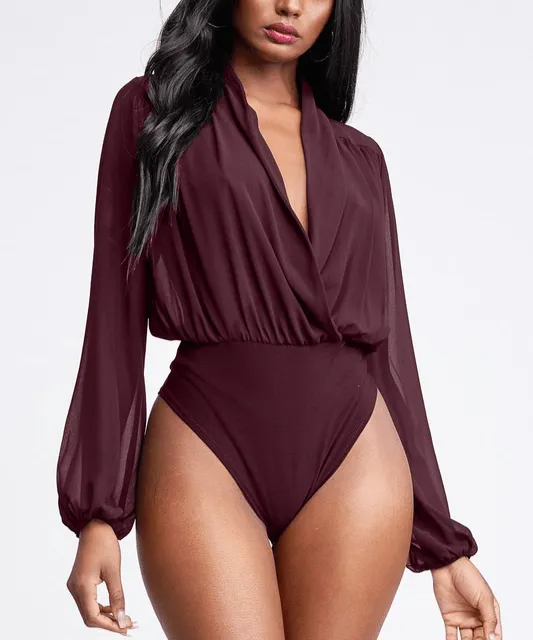 Destini Chiffon Wrap Bodysuit