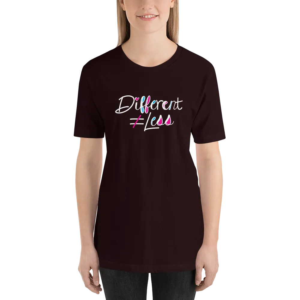 Different Does Not Equal Less (As Seen on Netflix's Raising Dion) Adult Dark Shirts