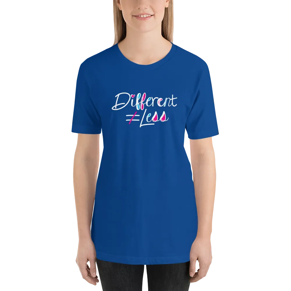 Different Does Not Equal Less (As Seen on Netflix's Raising Dion) Adult Dark Shirts