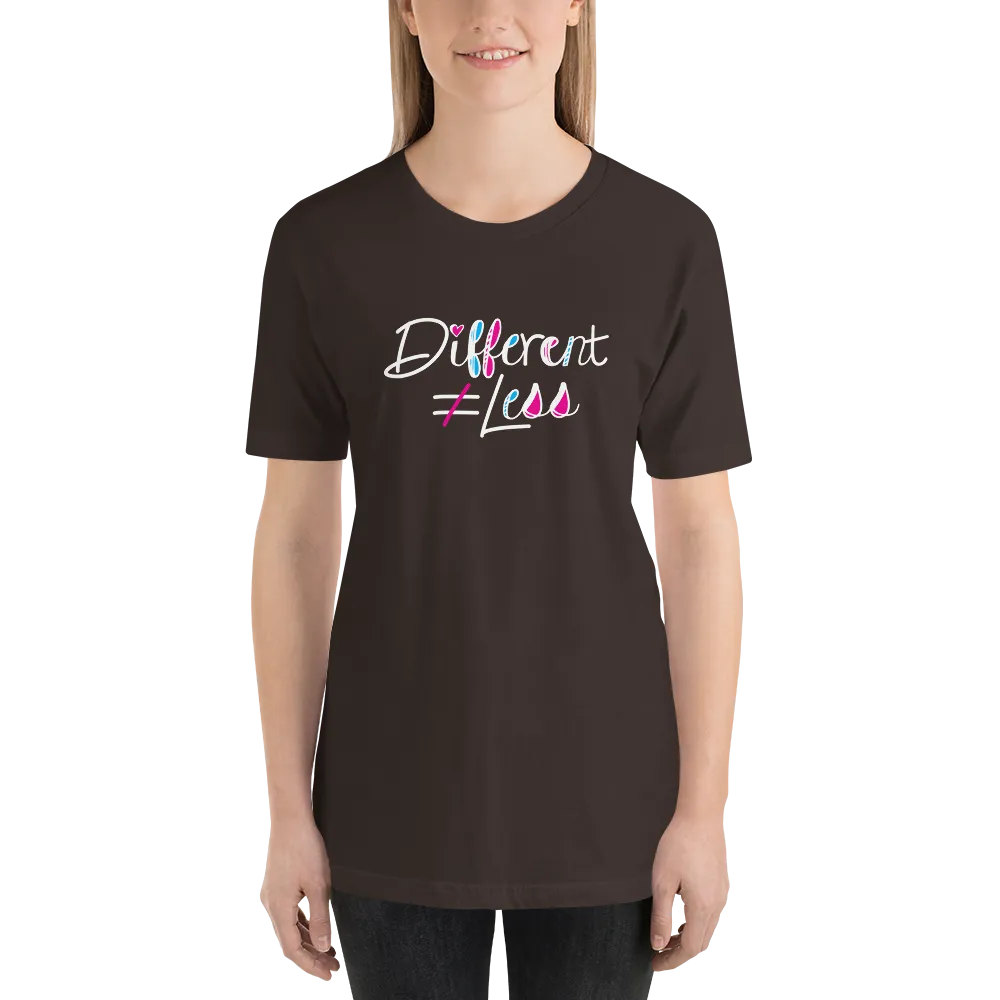 Different Does Not Equal Less (As Seen on Netflix's Raising Dion) Adult Dark Shirts