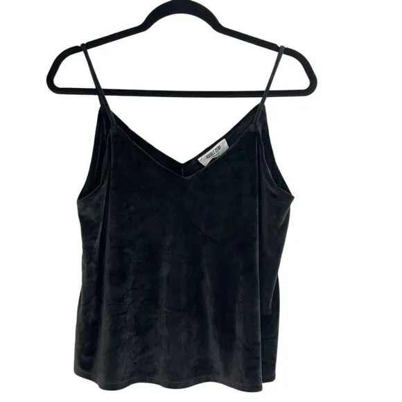 Double Zero Black Velvet Stretchy 2 Piece Lounge Tank &amp; Pant Set Size M