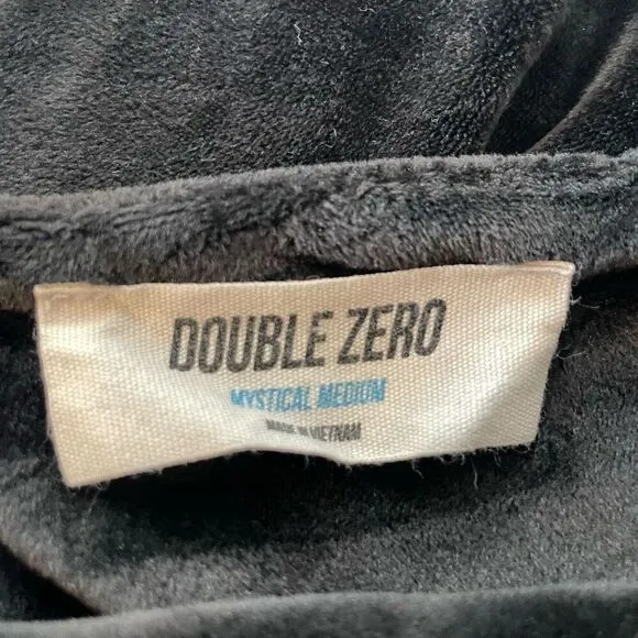 Double Zero Black Velvet Stretchy 2 Piece Lounge Tank &amp; Pant Set Size M