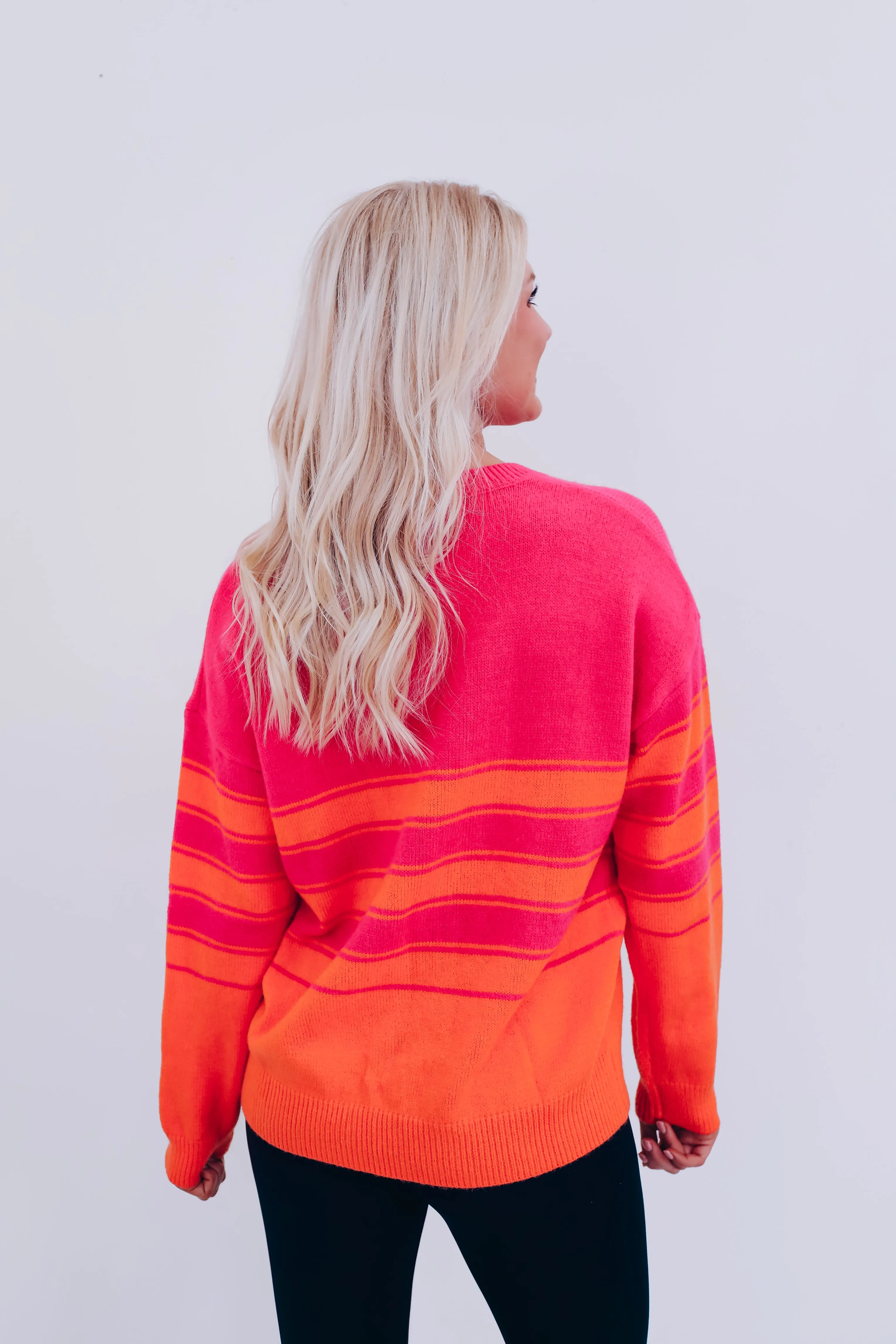 Dreamy Striped Sweater - Pink/Orange
