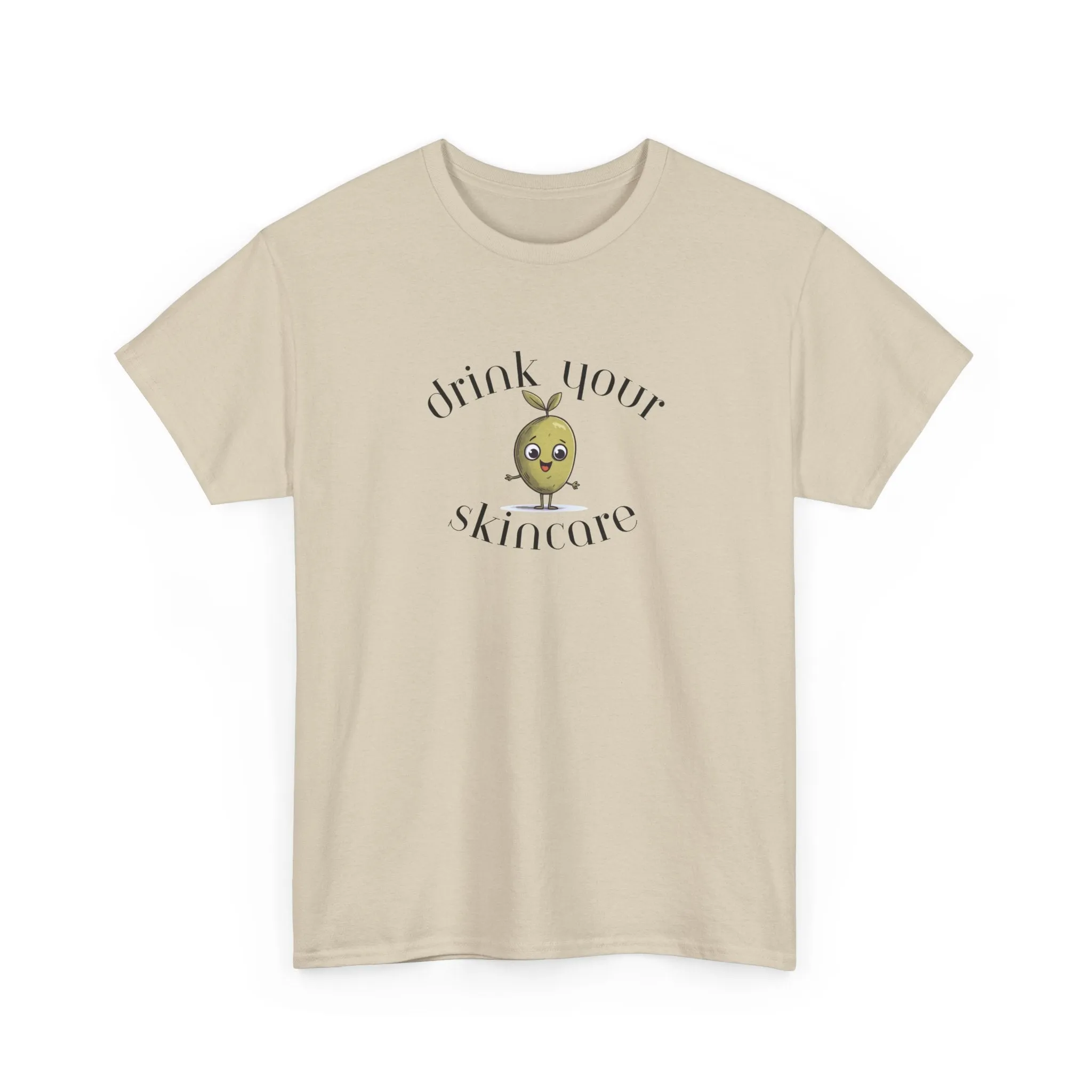 Drink your skincare / olive trees / olive cartoon / Unisex Heavy Cotton Tee