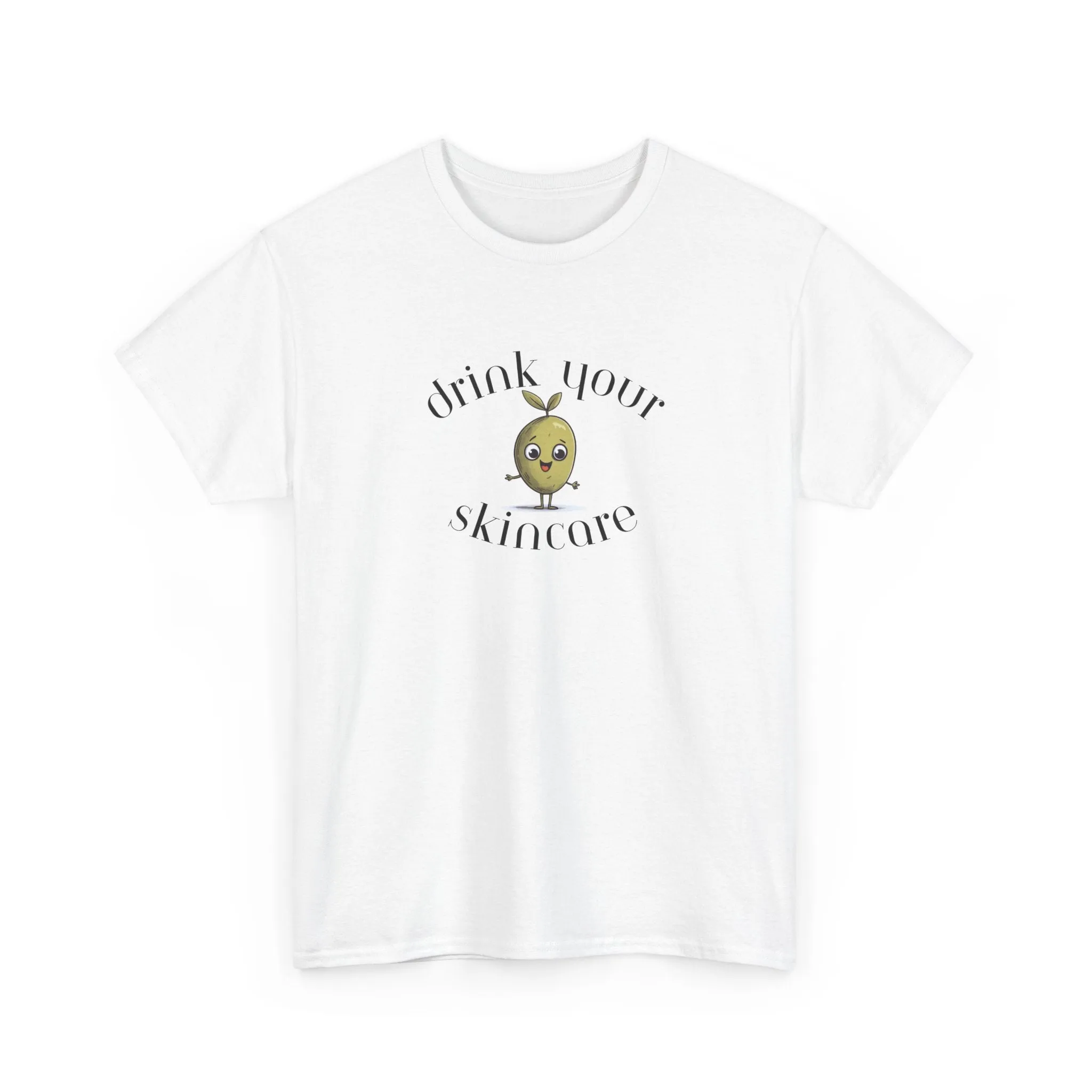 Drink your skincare / olive trees / olive cartoon / Unisex Heavy Cotton Tee