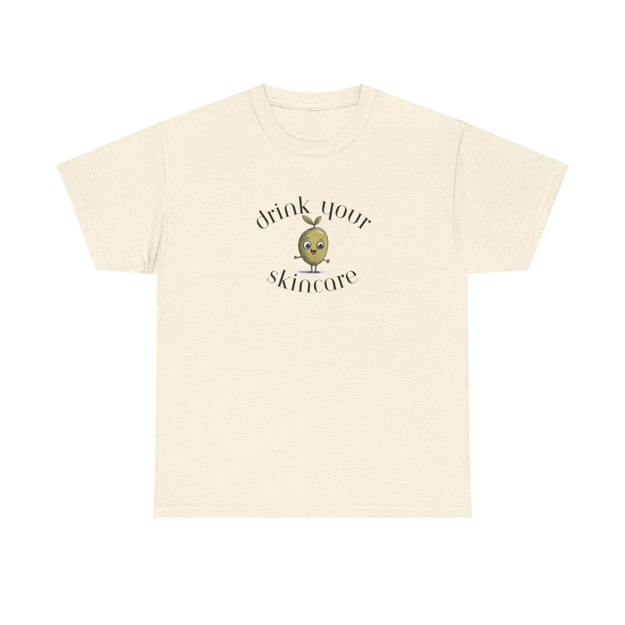 Drink your skincare / olive trees / olive cartoon / Unisex Heavy Cotton Tee