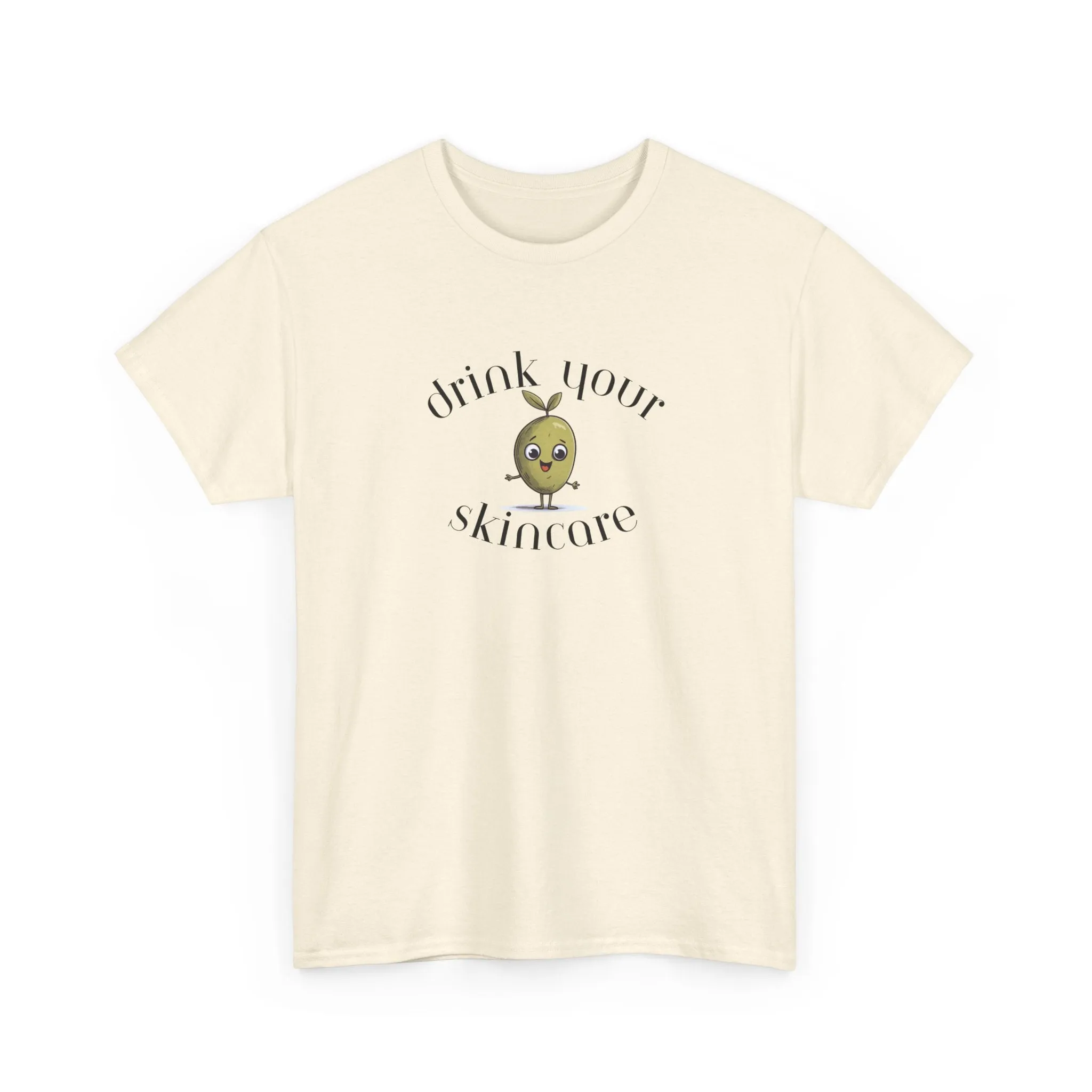 Drink your skincare / olive trees / olive cartoon / Unisex Heavy Cotton Tee