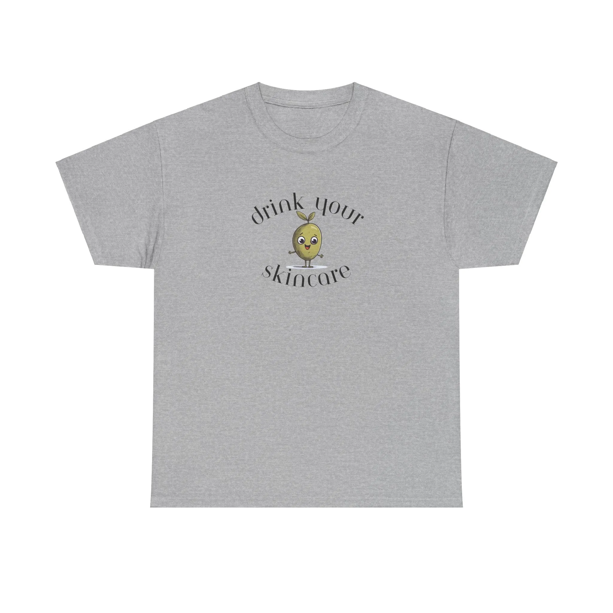 Drink your skincare / olive trees / olive cartoon / Unisex Heavy Cotton Tee