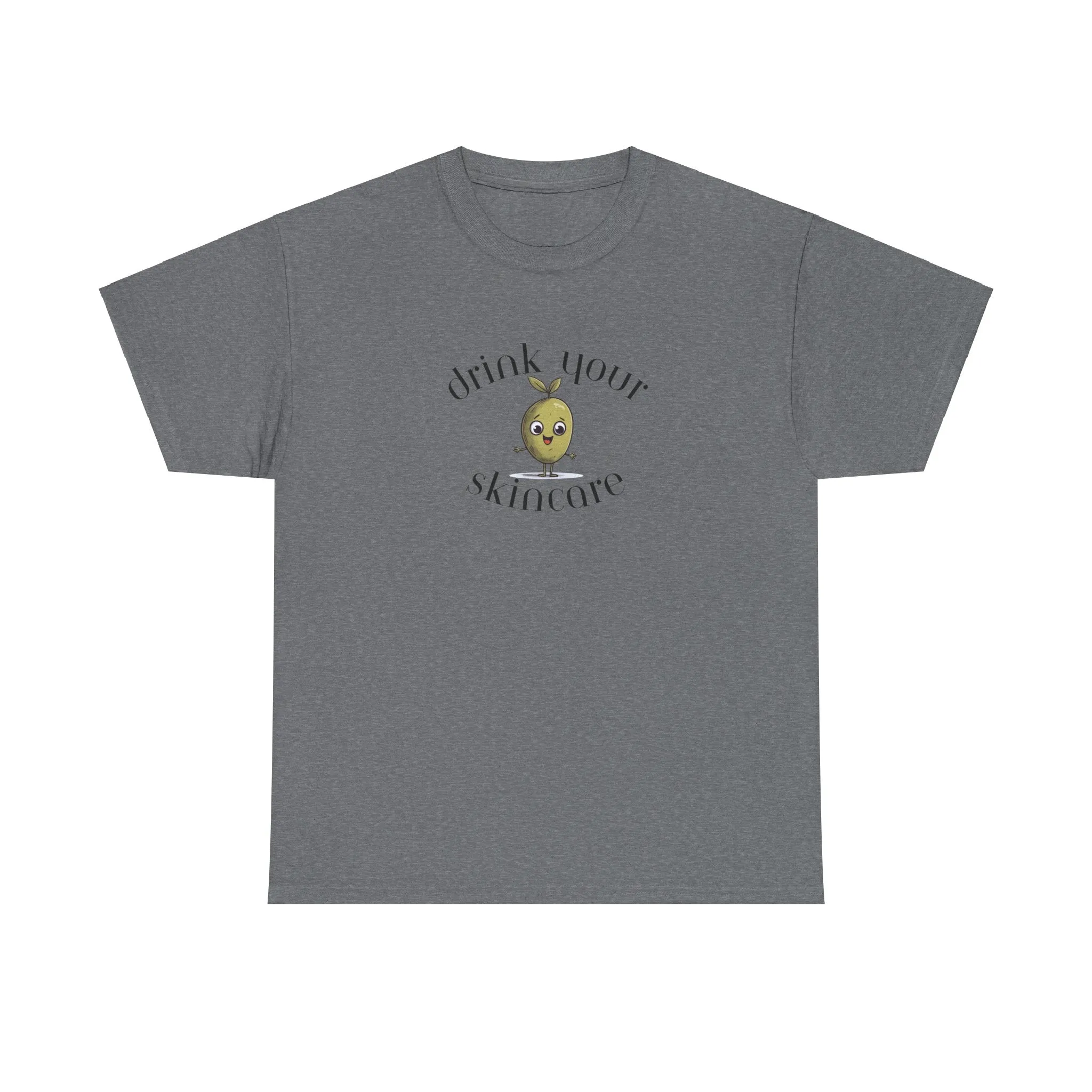Drink your skincare / olive trees / olive cartoon / Unisex Heavy Cotton Tee