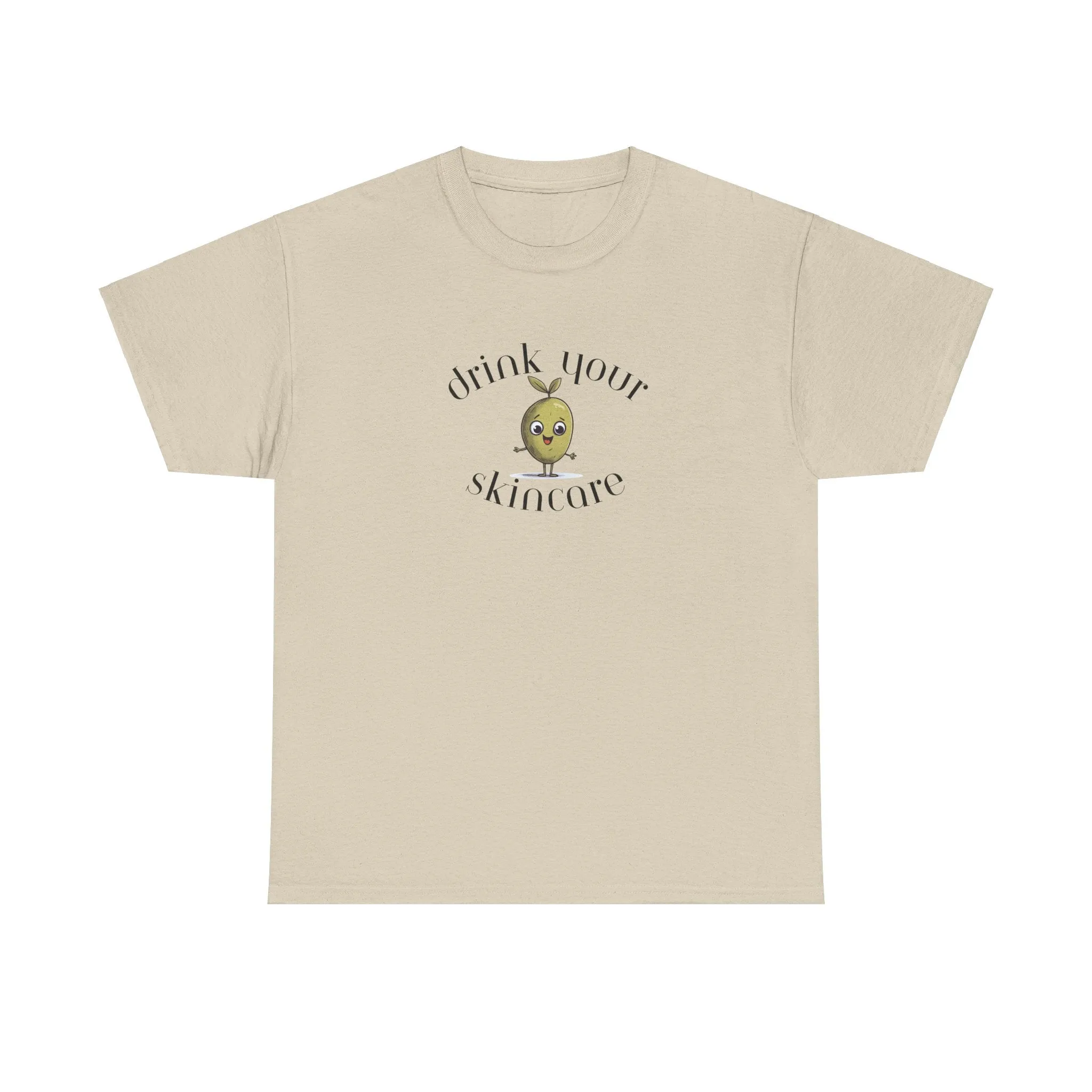 Drink your skincare / olive trees / olive cartoon / Unisex Heavy Cotton Tee
