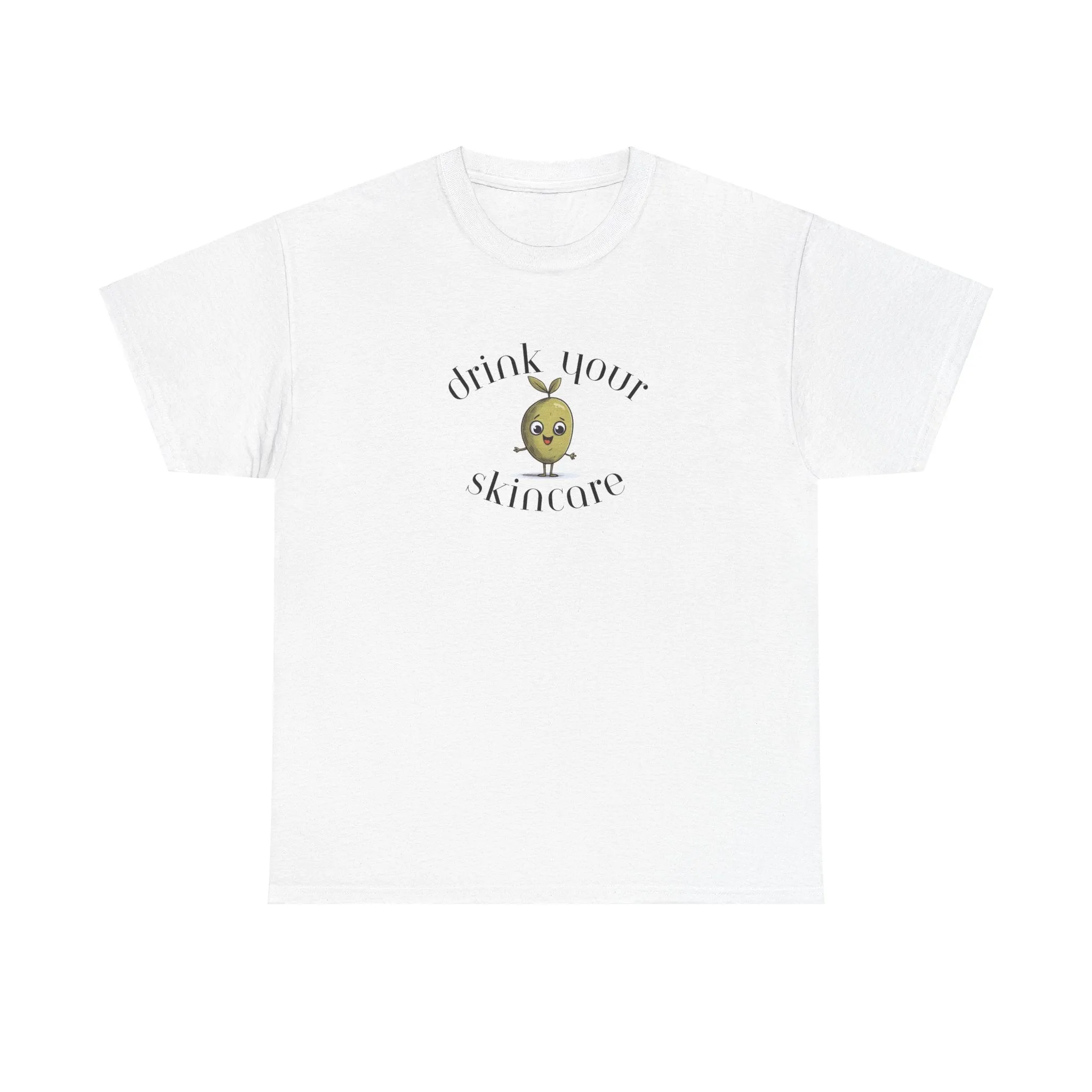 Drink your skincare / olive trees / olive cartoon / Unisex Heavy Cotton Tee