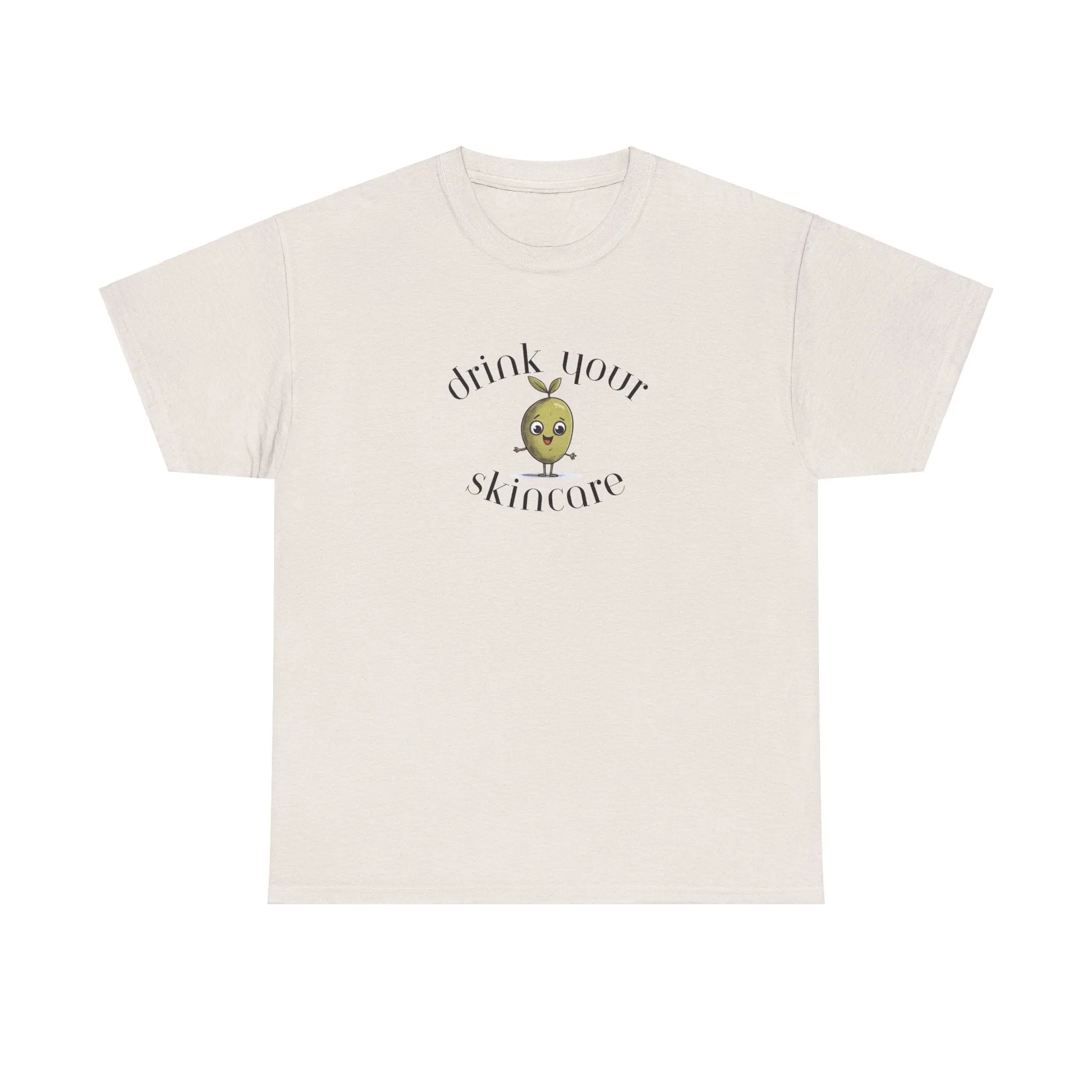 Drink your skincare / olive trees / olive cartoon / Unisex Heavy Cotton Tee