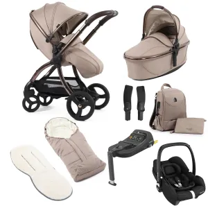 egg3 Luxury Maxi-Cosi Travel System Bundle - Houndstooth Almond