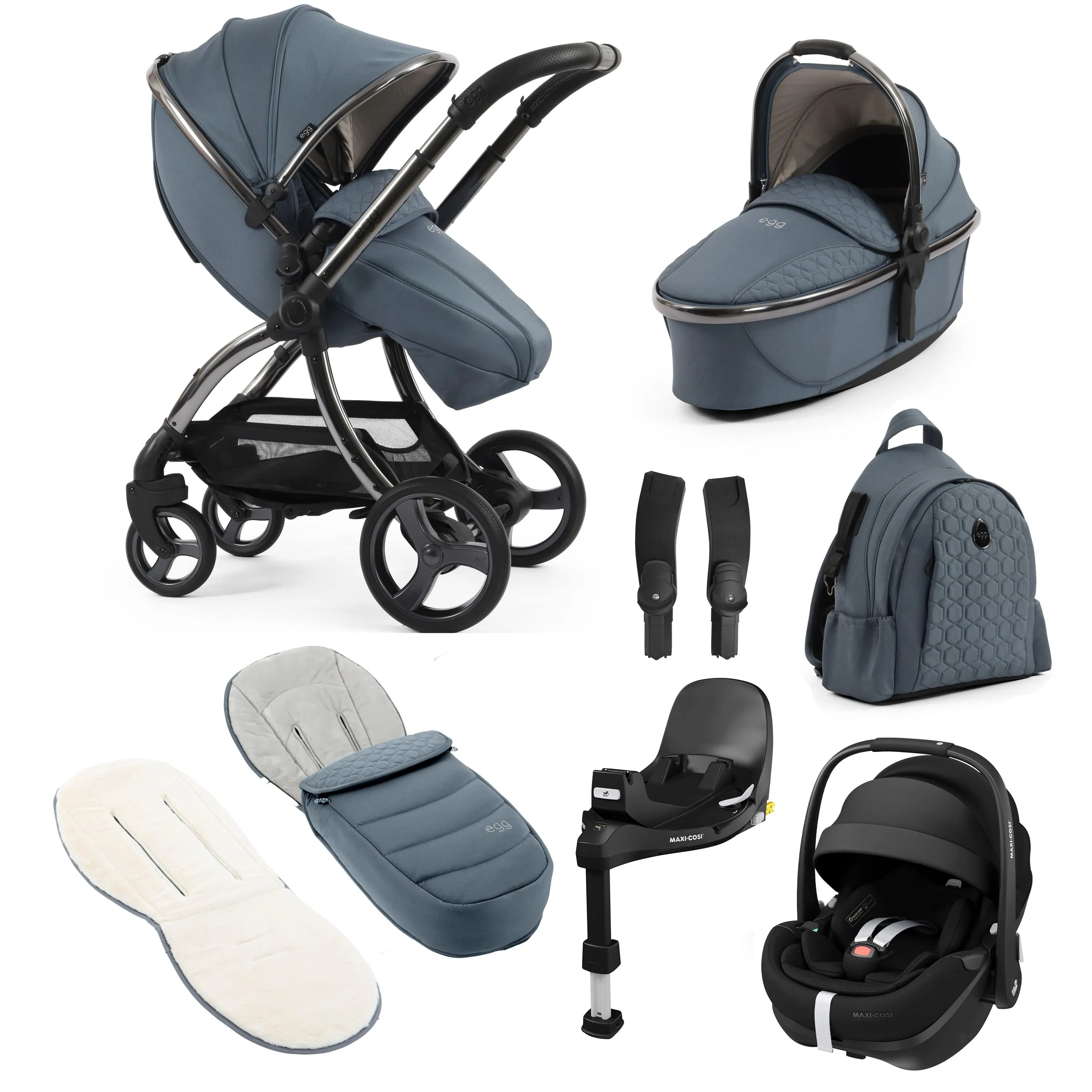 egg3 Luxury Maxi-Cosi Travel System Bundle - Topaz