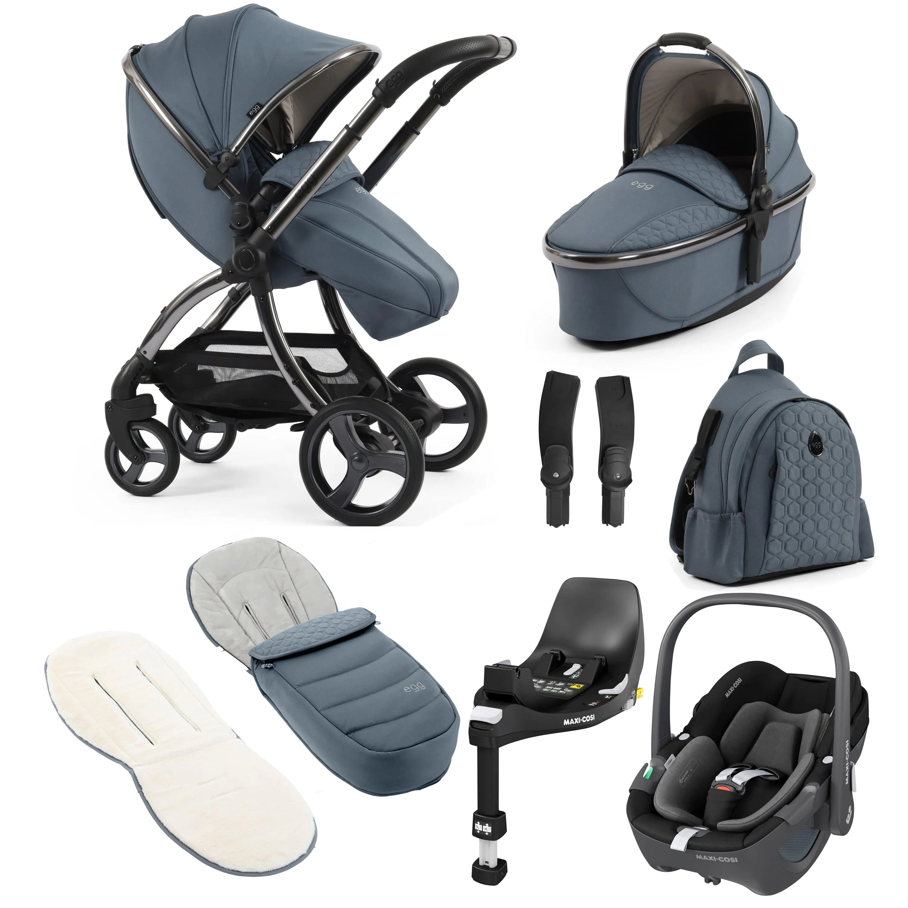 egg3 Luxury Maxi-Cosi Travel System Bundle - Topaz
