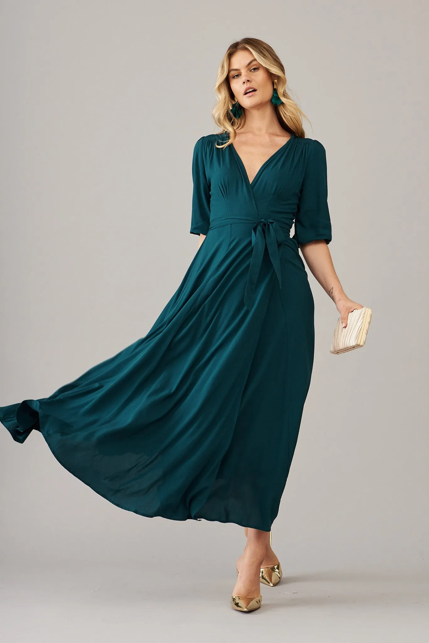 Emerald Maxi Wrap Dress - Ronda Style