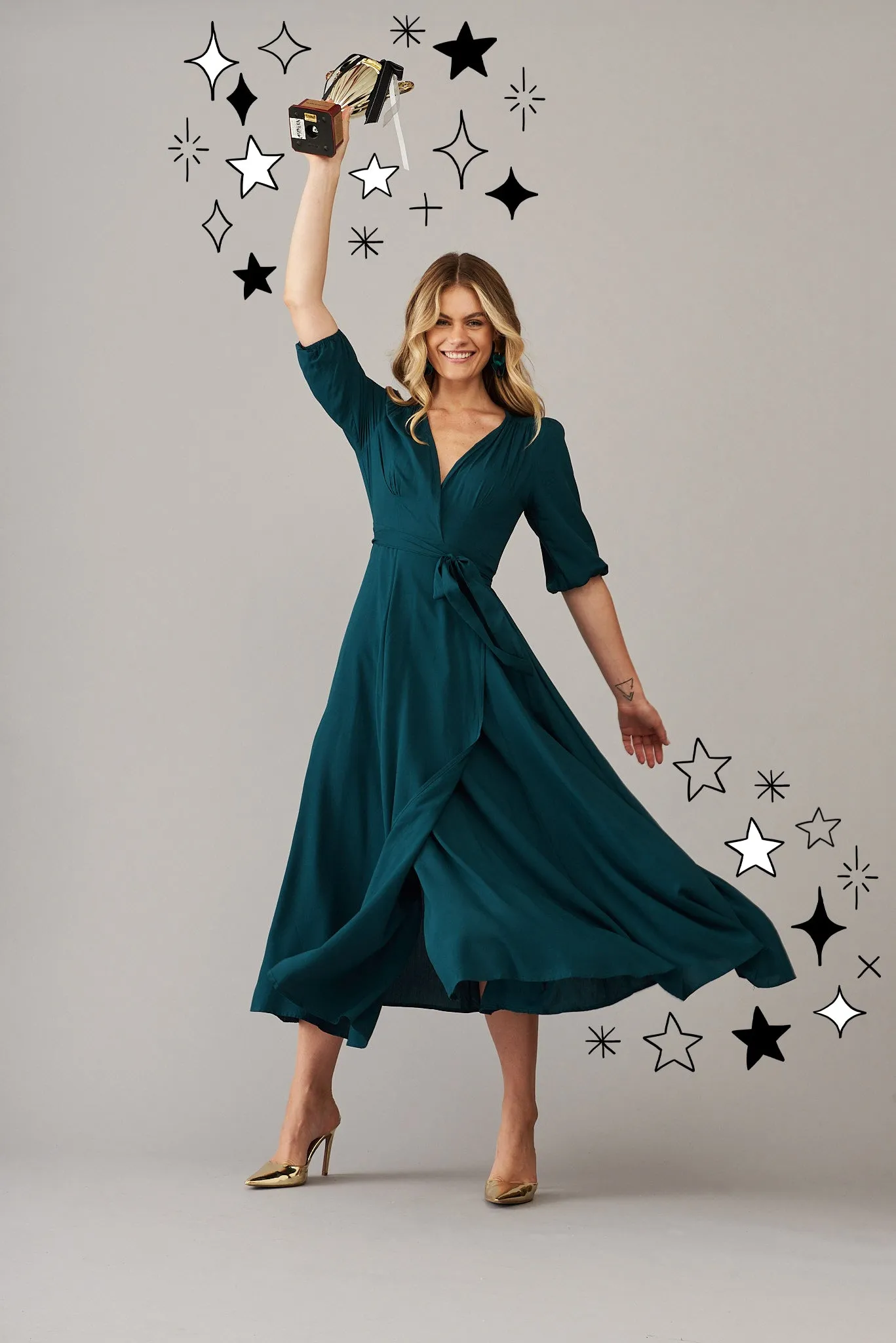 Emerald Maxi Wrap Dress - Ronda Style