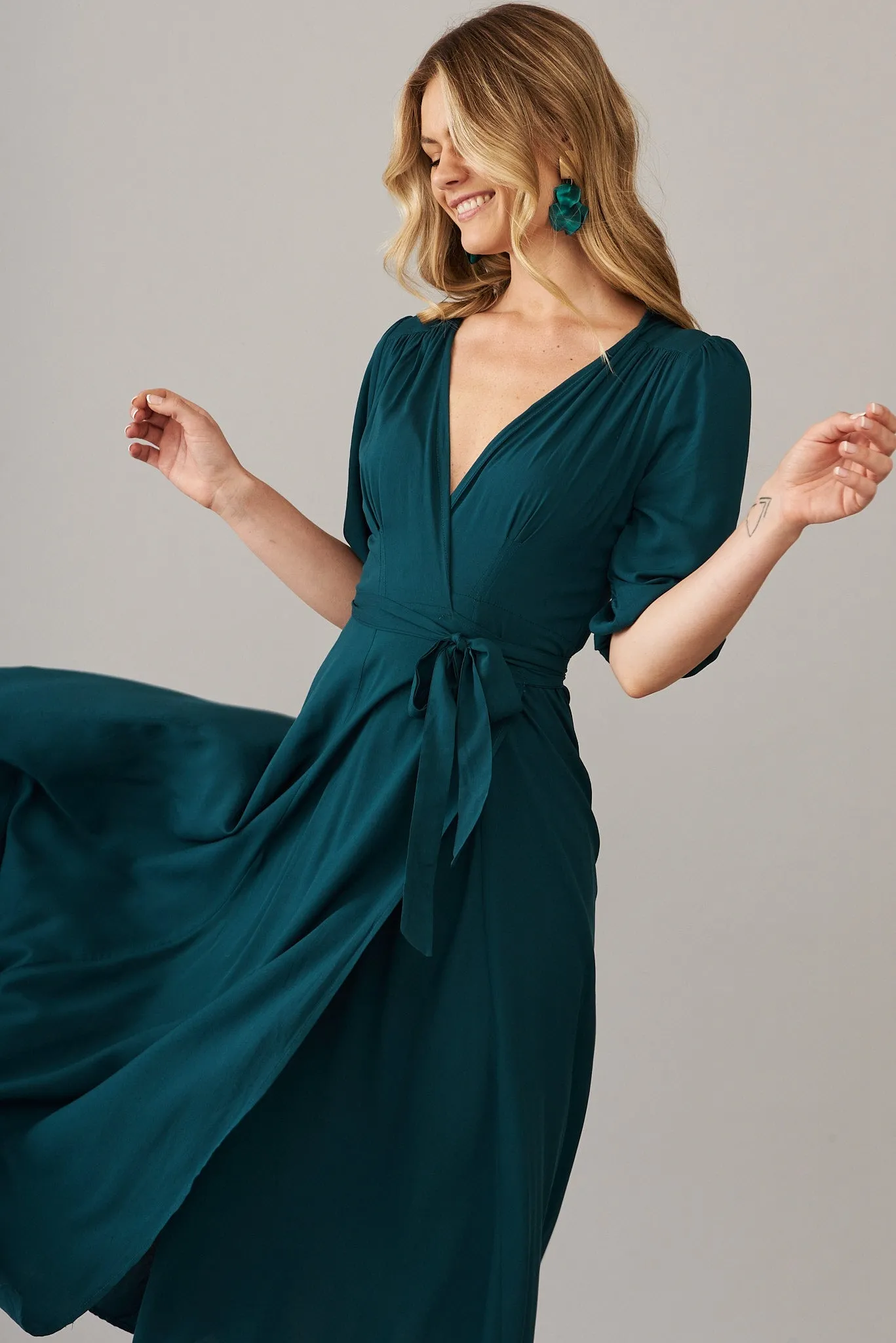 Emerald Maxi Wrap Dress - Ronda Style
