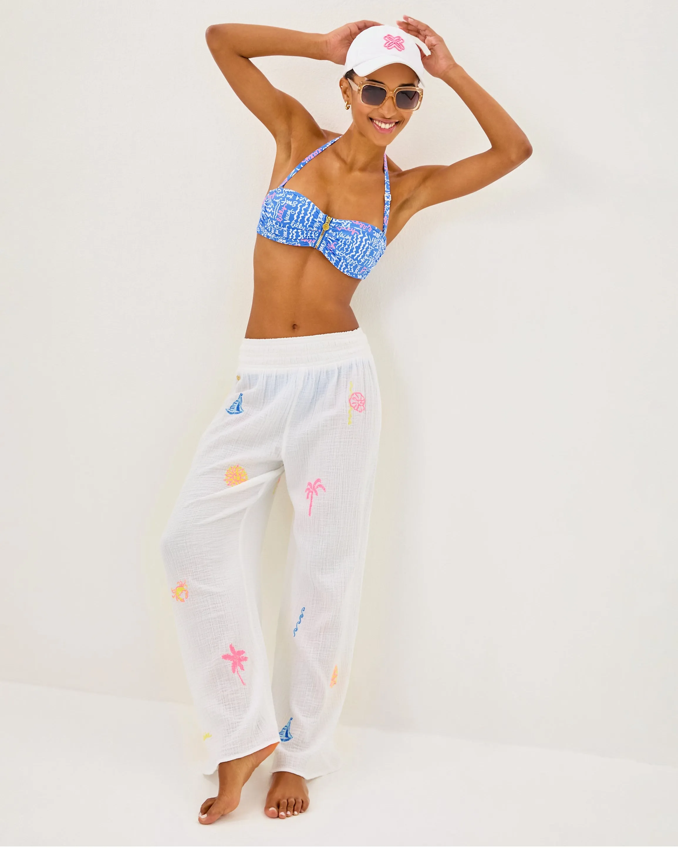 Enzo Embroidered Pant Coverup
