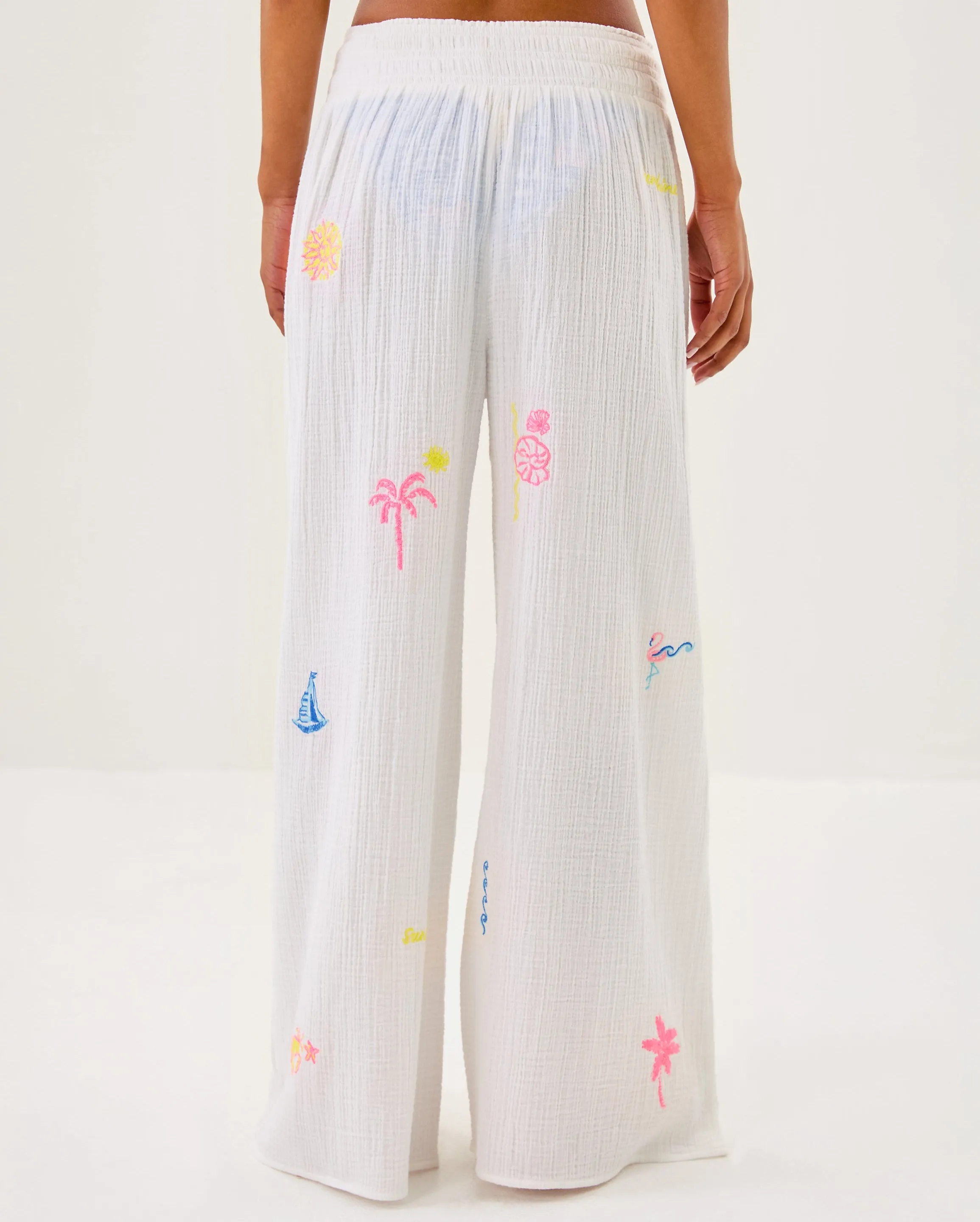 Enzo Embroidered Pant Coverup