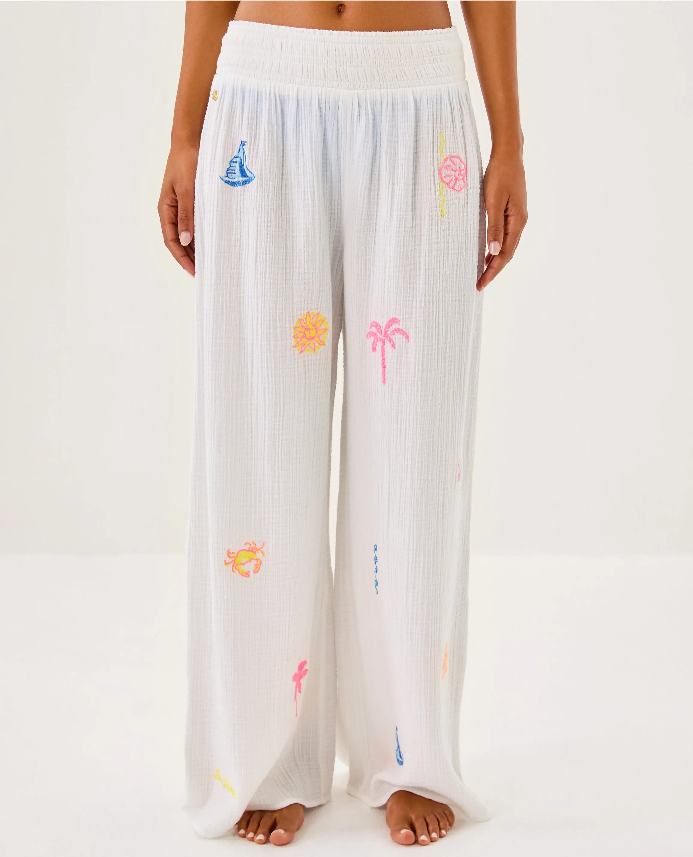 Enzo Embroidered Pant Coverup