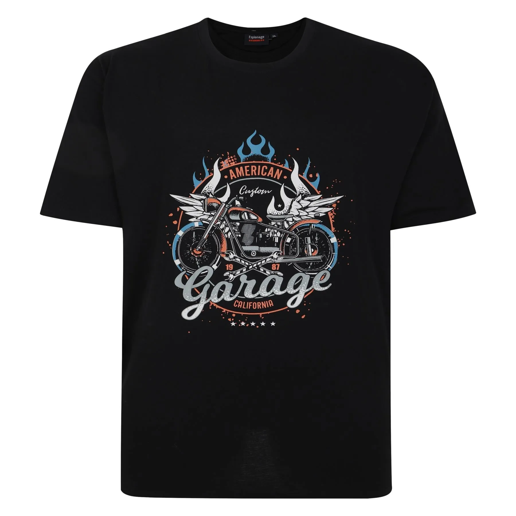 Espionage Short Sleeve T-Shirt For Men with Fearless 3 Options, 2XL-8XL
