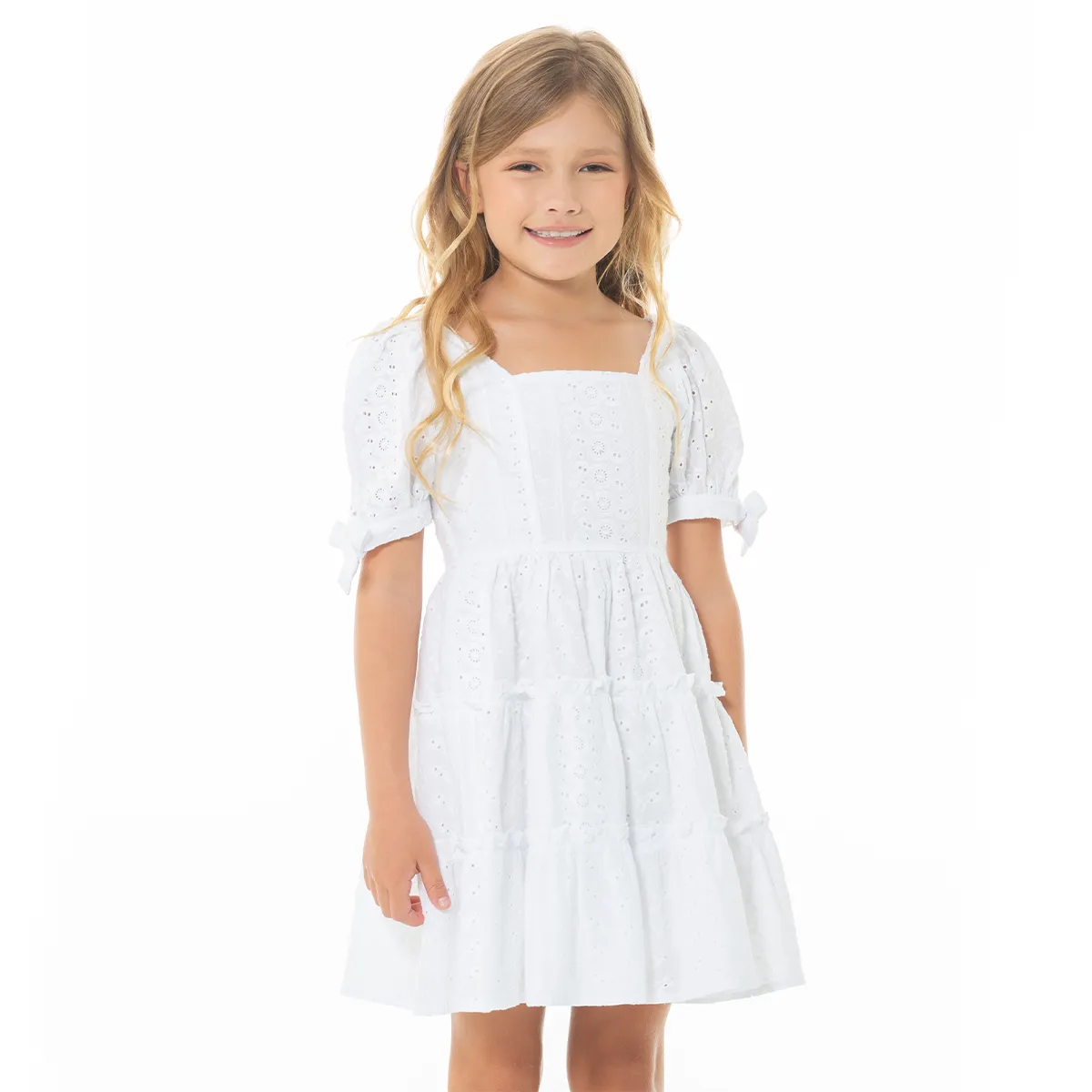 EYELET MINI DRESS FOR GIRLS