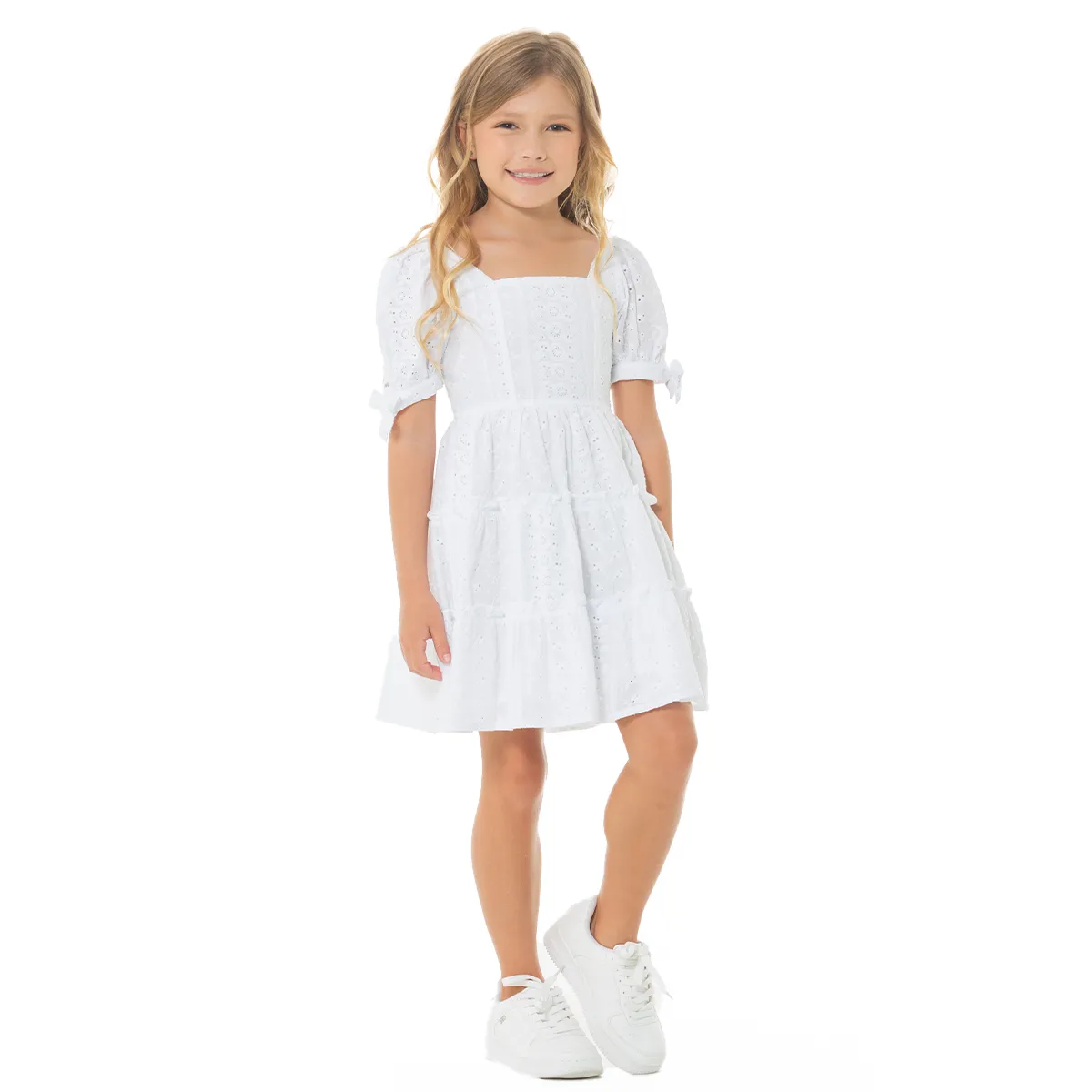 EYELET MINI DRESS FOR GIRLS