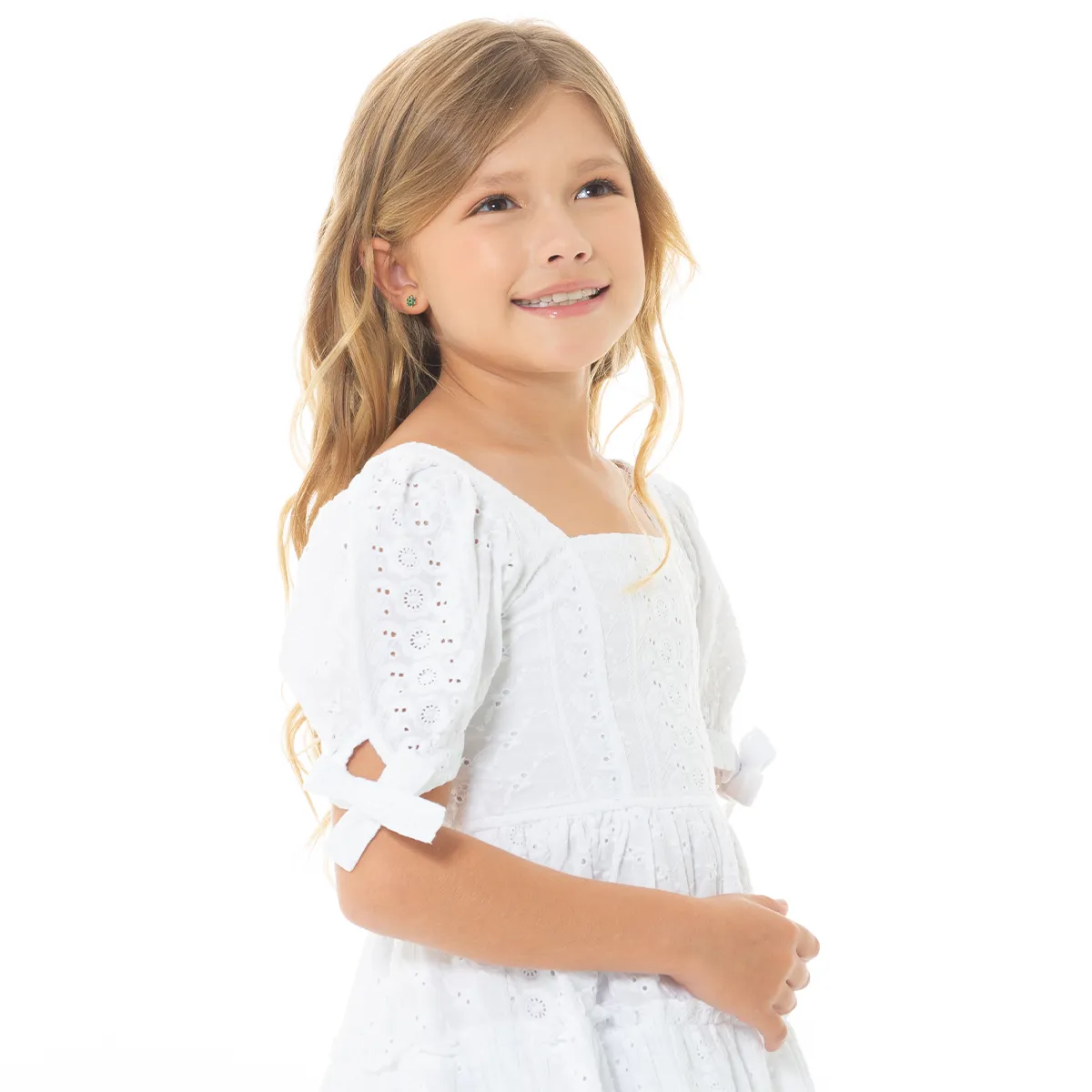 EYELET MINI DRESS FOR GIRLS