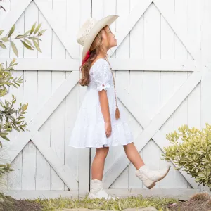 EYELET MINI DRESS FOR GIRLS