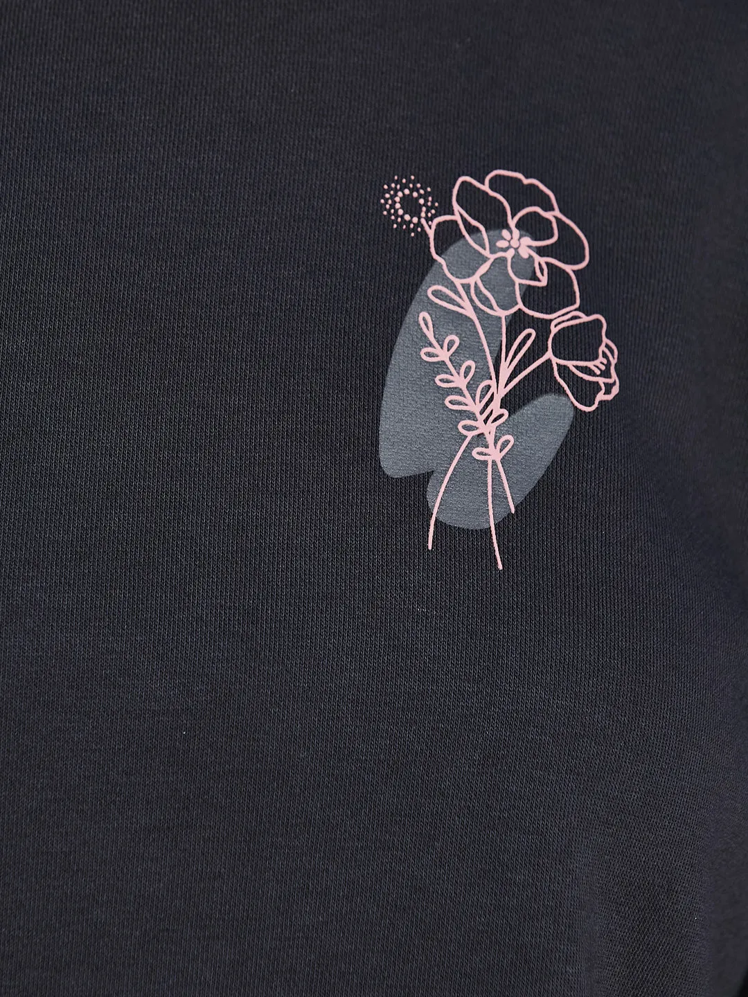 FLEECE LONG SLEEVE SWEATSHIRT - FLOWER PRINT